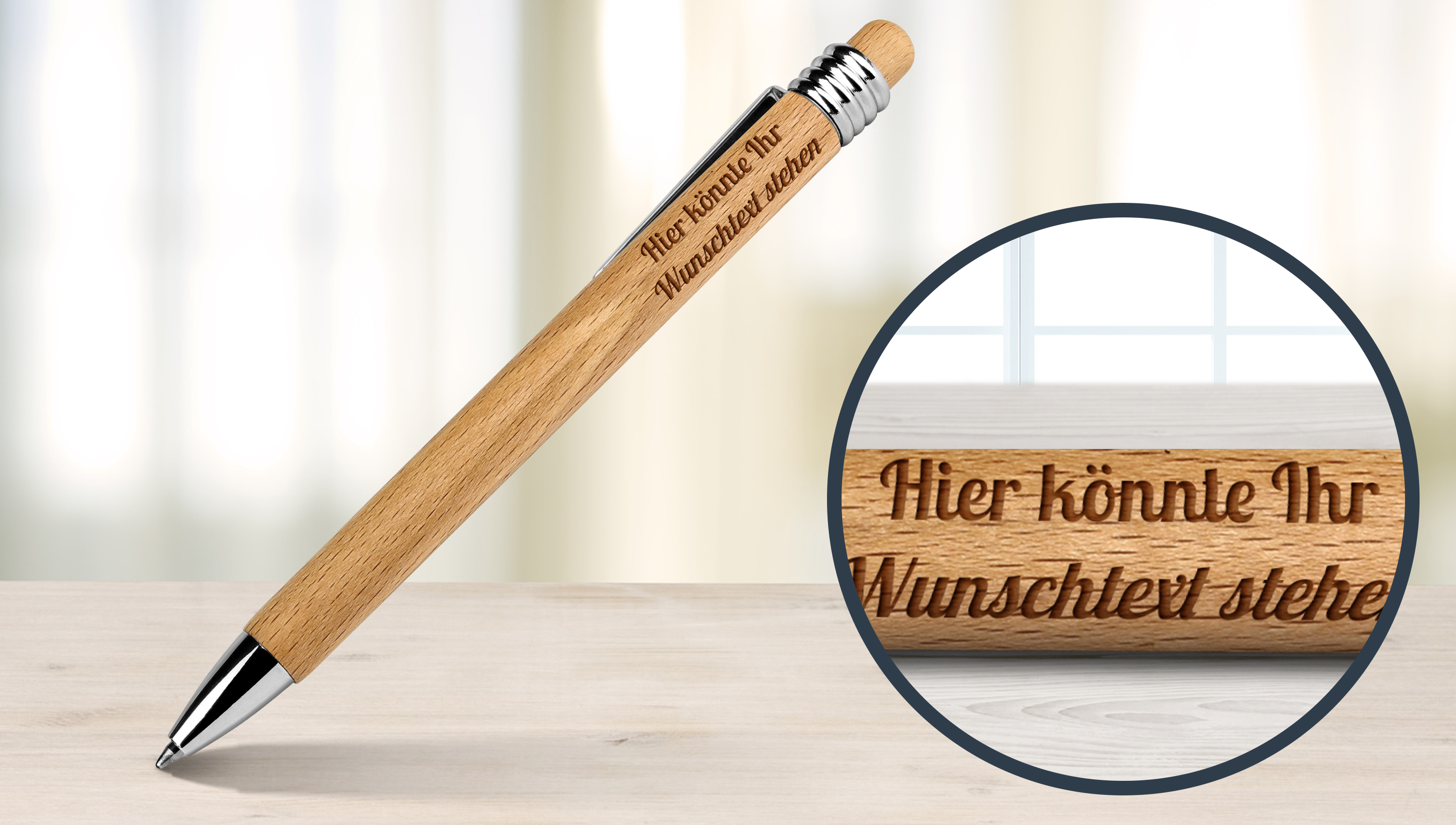 Gravierte Kugelschreiber aus Holz - umweltfreundlich und individuell