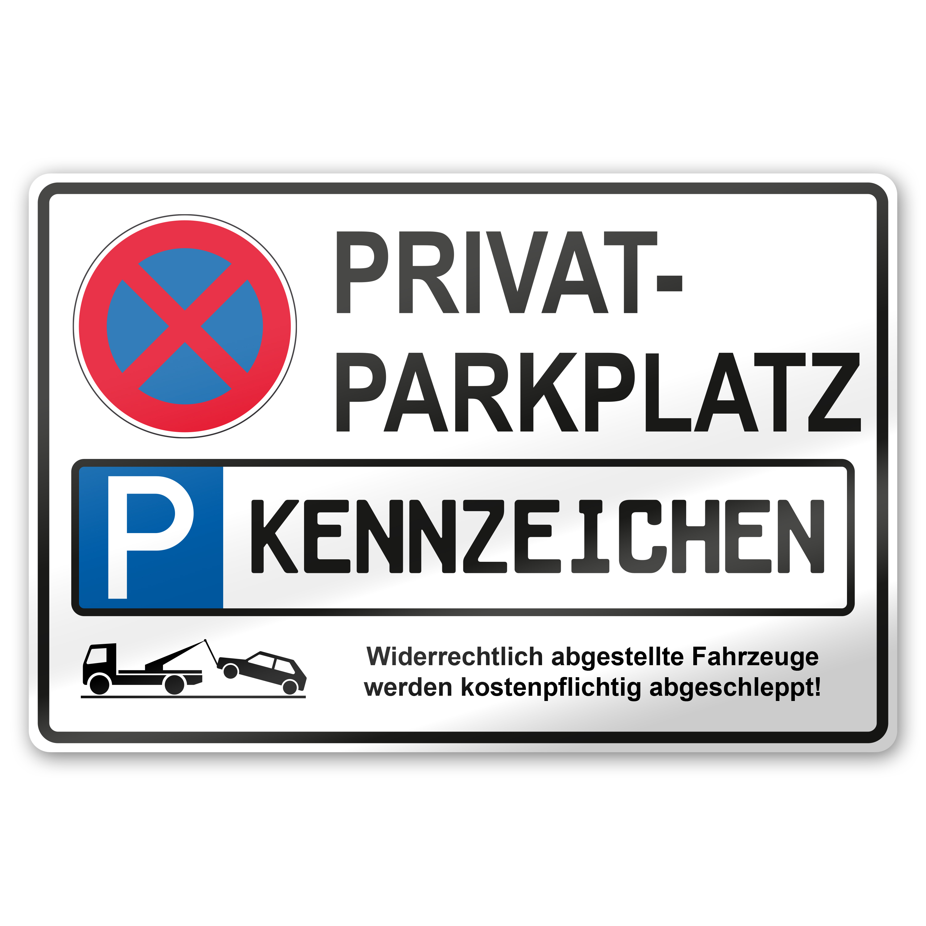 Kunden Parkplatz-Kennzeichen-Schilder online kaufen
