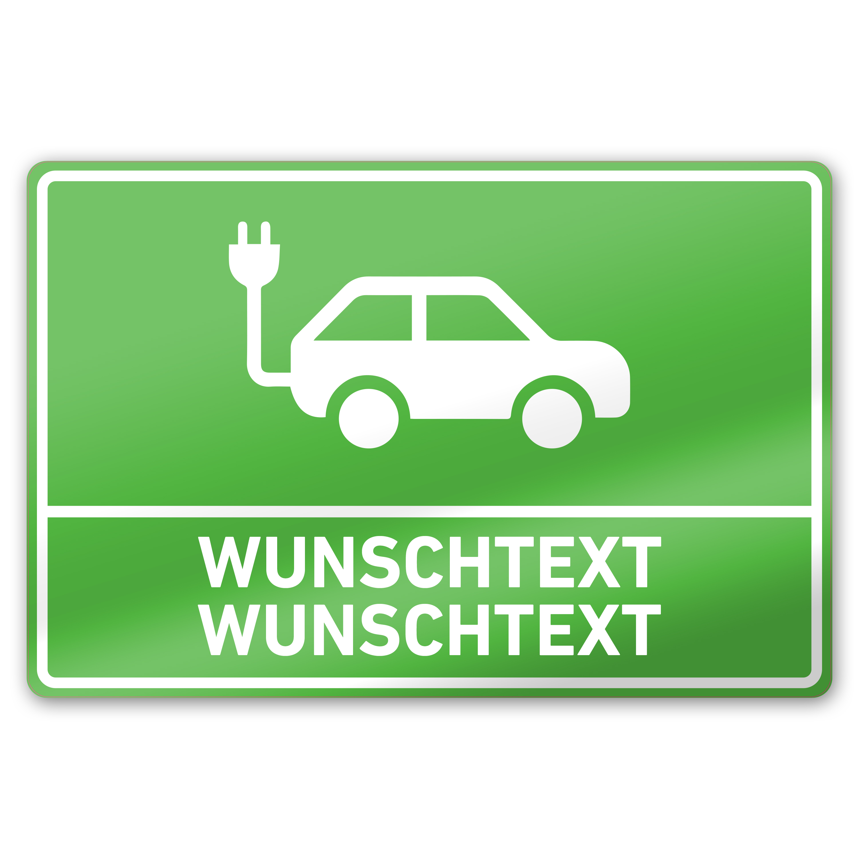 Parkplatzschild Elektroauto Ladesäule Zweizeilig