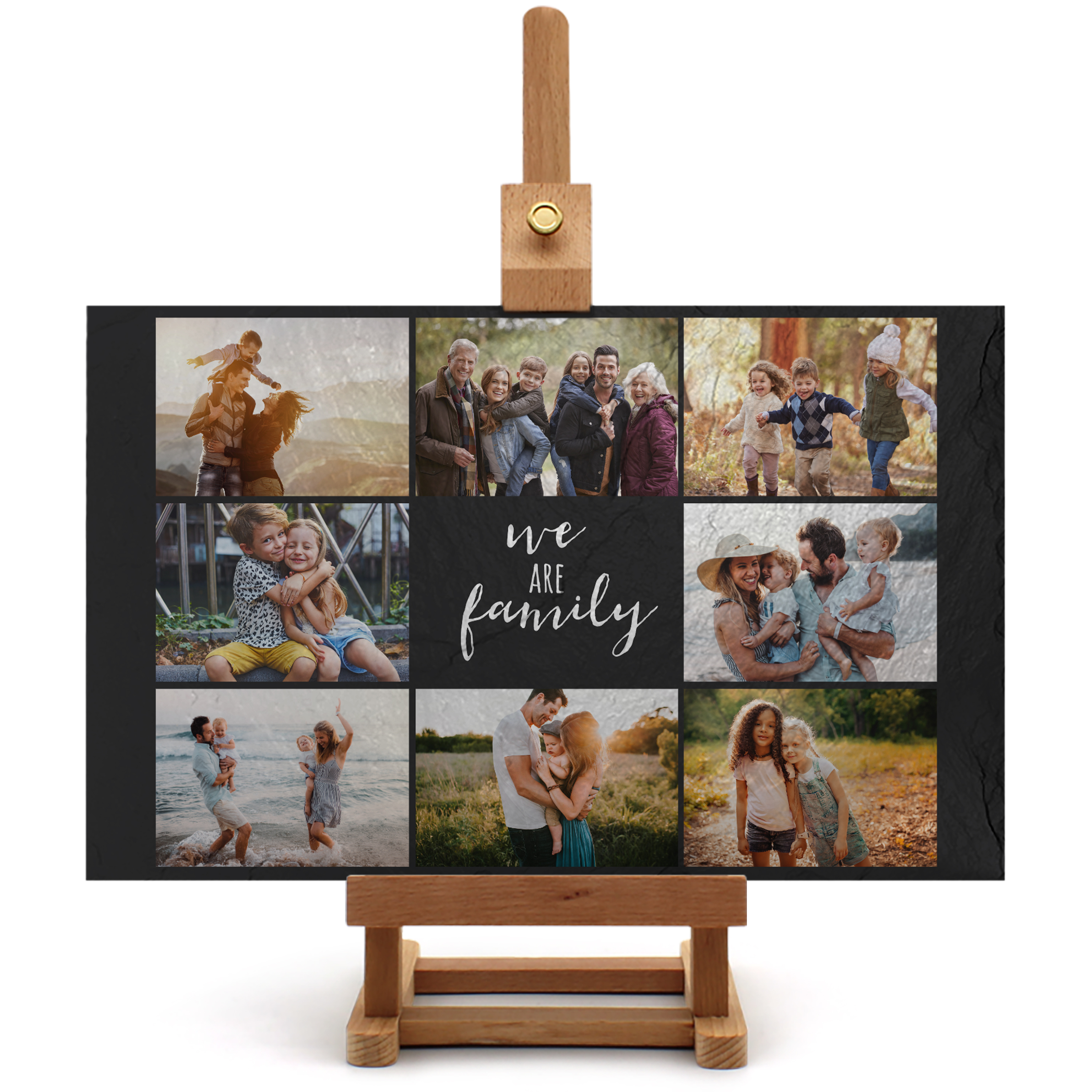 Schieferplatte mit Fotocollage