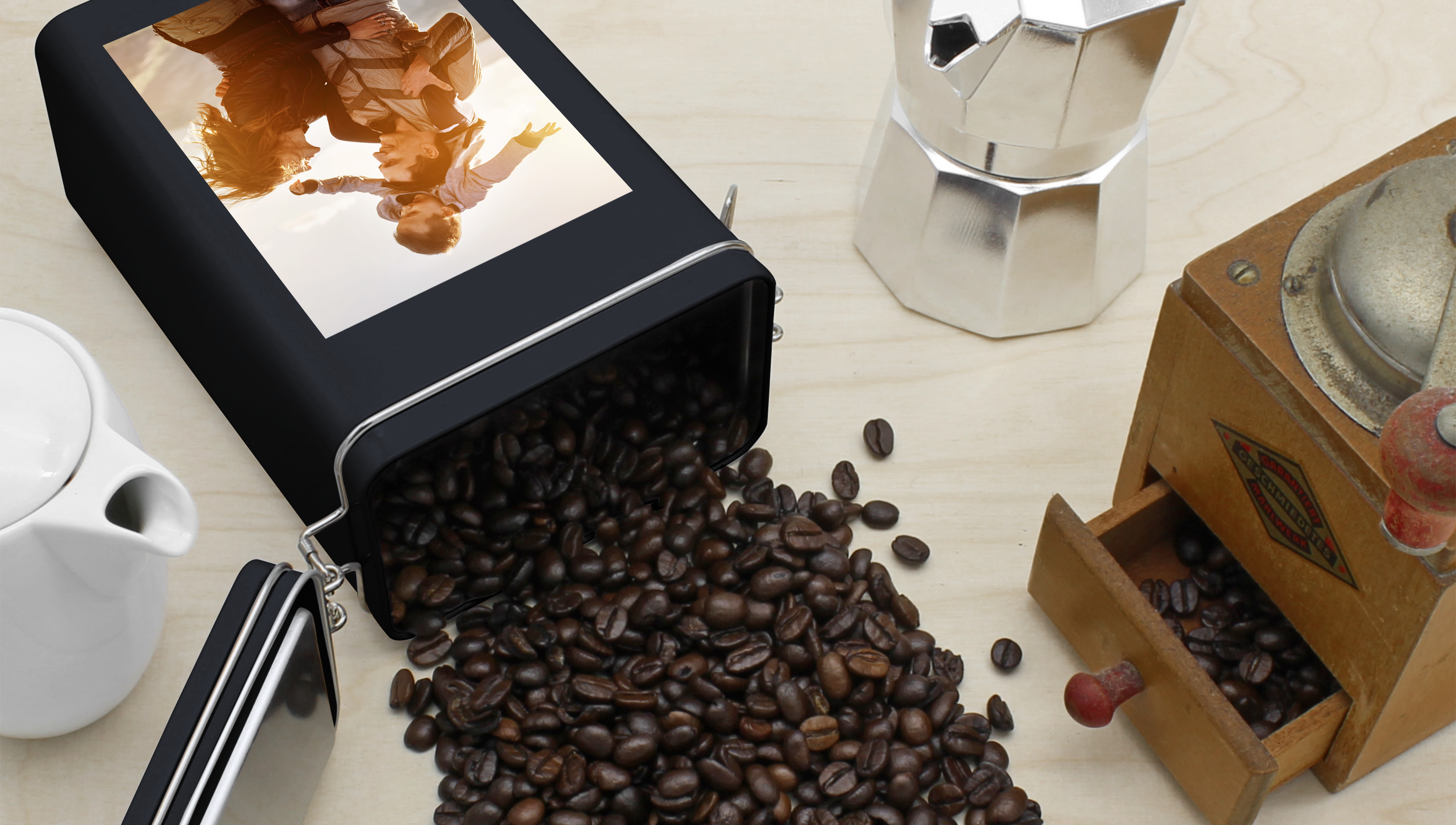 Kaffeedosen selbst gestalten mit Foto, Namen oder Text