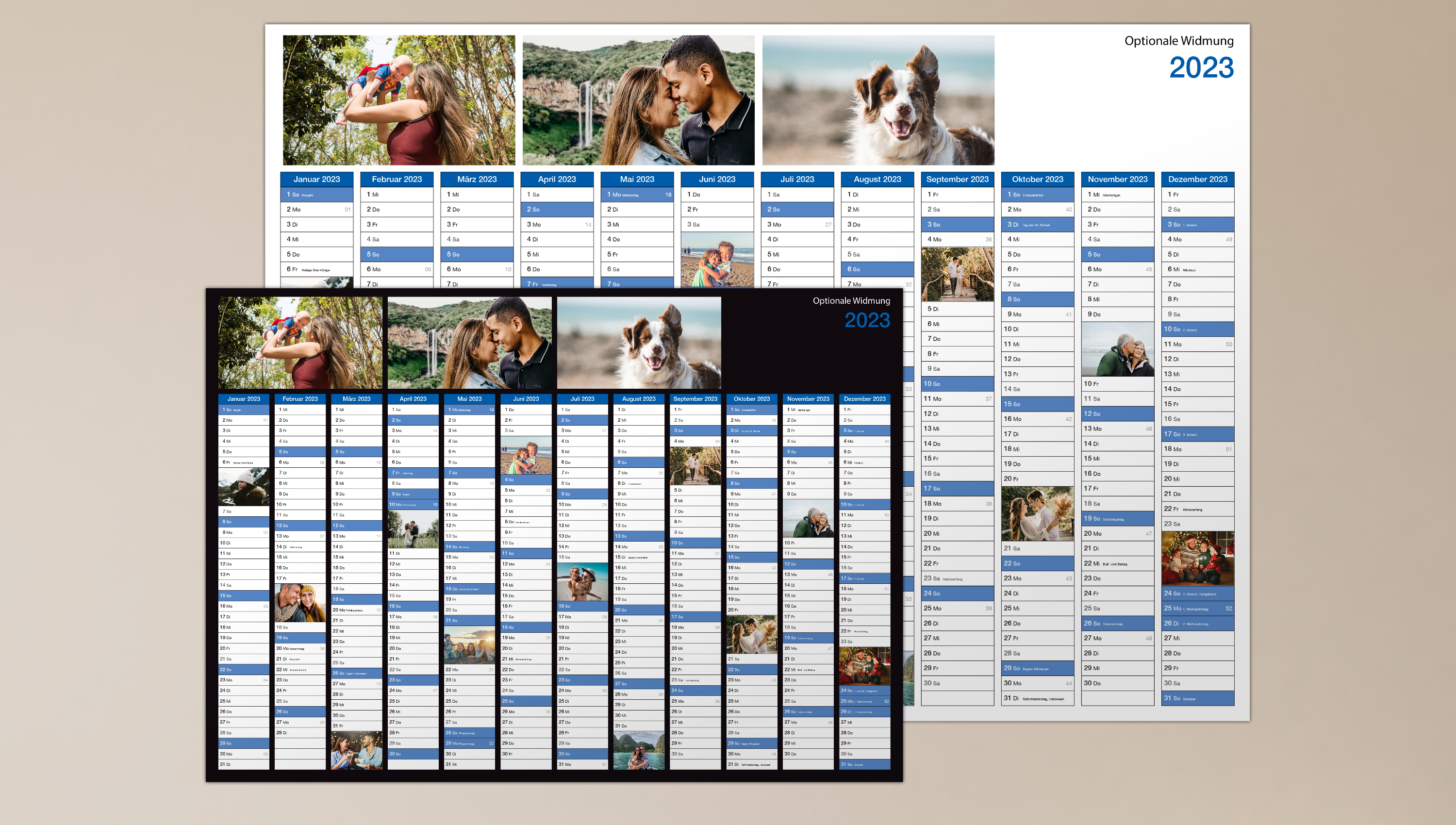 Wandkalender 2024 mit eigenen Fotos gestalten