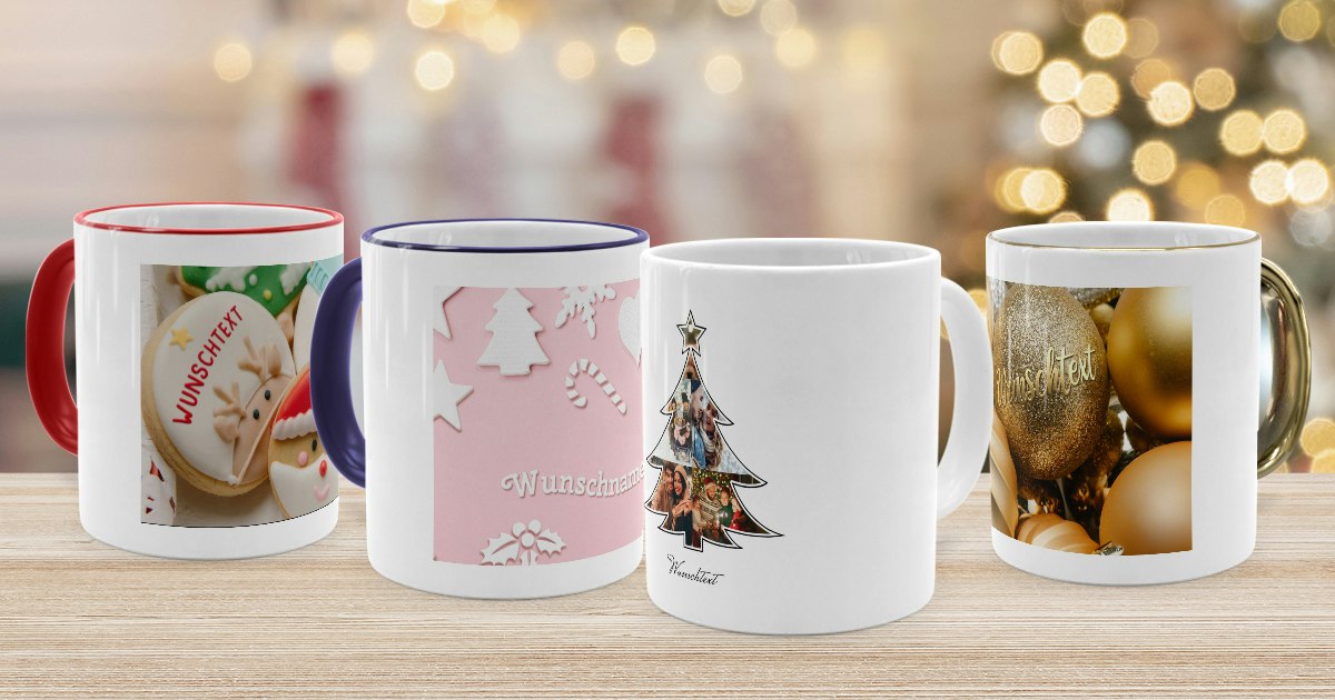 Personalisierte Weihnachtstasse mit Namen gestalten