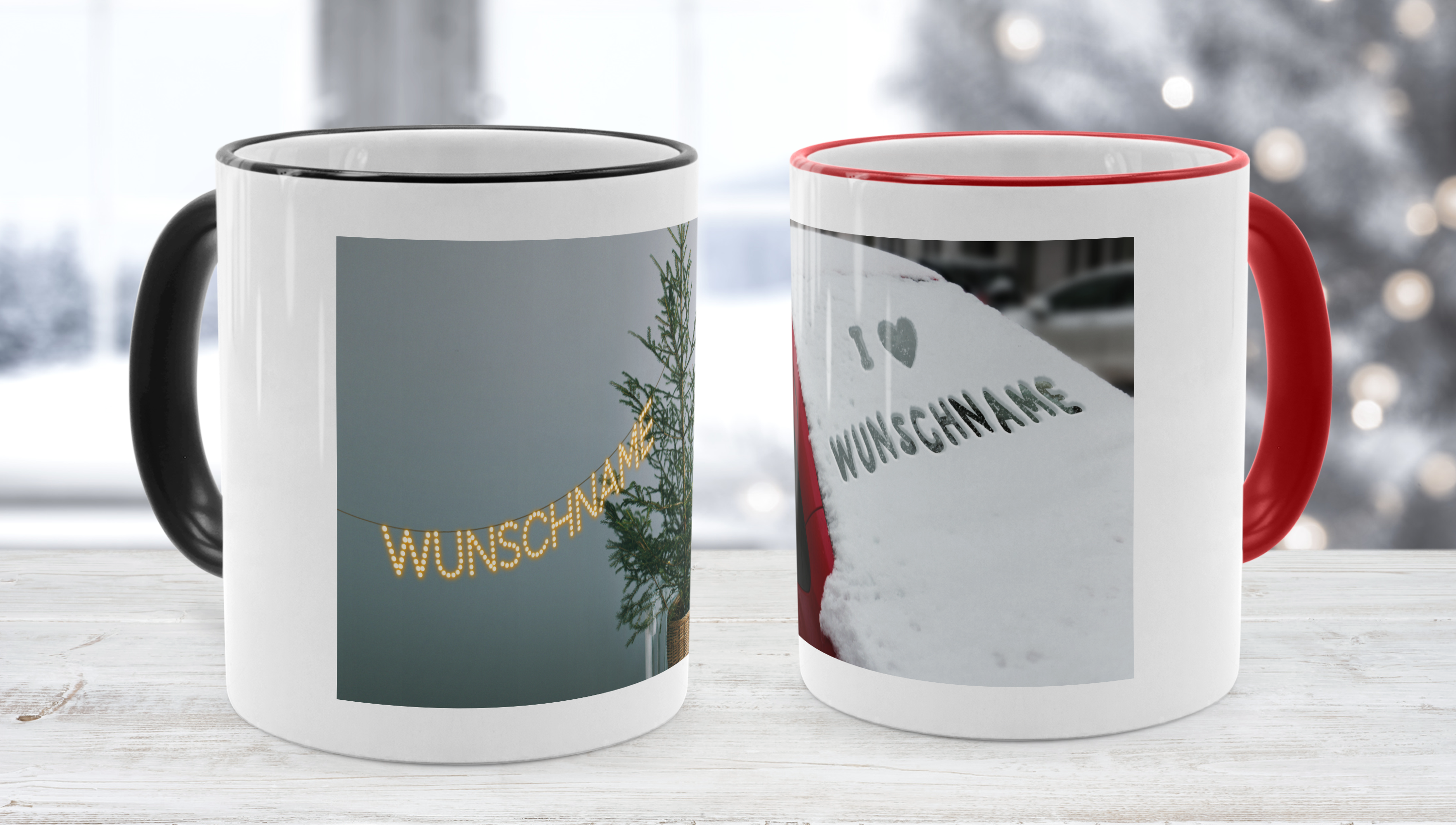 Foto- und Namenstassen zu Weihnachten: Weihnachtsbecher bedrucken