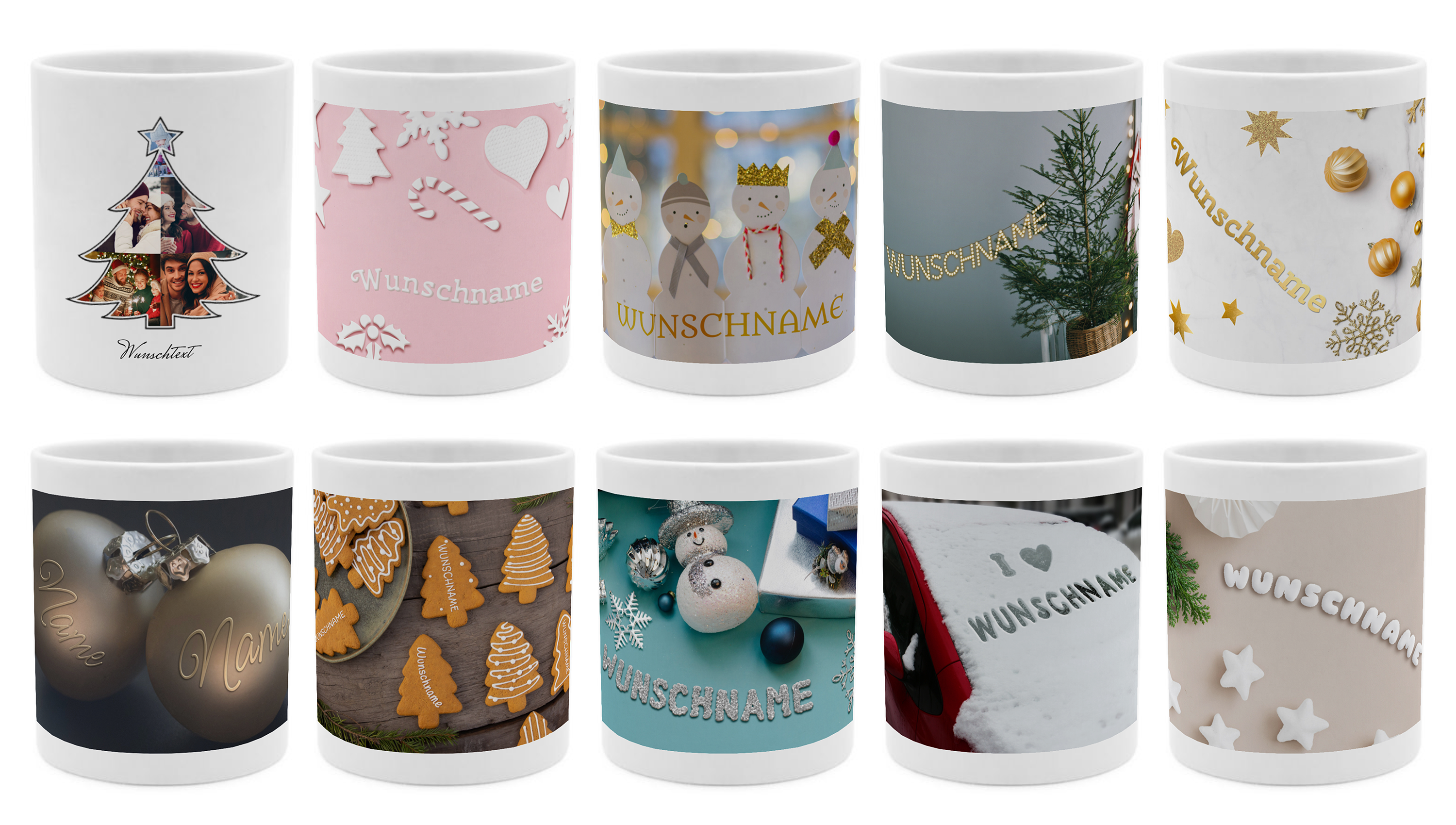 Personalisierte Weihnachtsbecher mit Namen & Foto