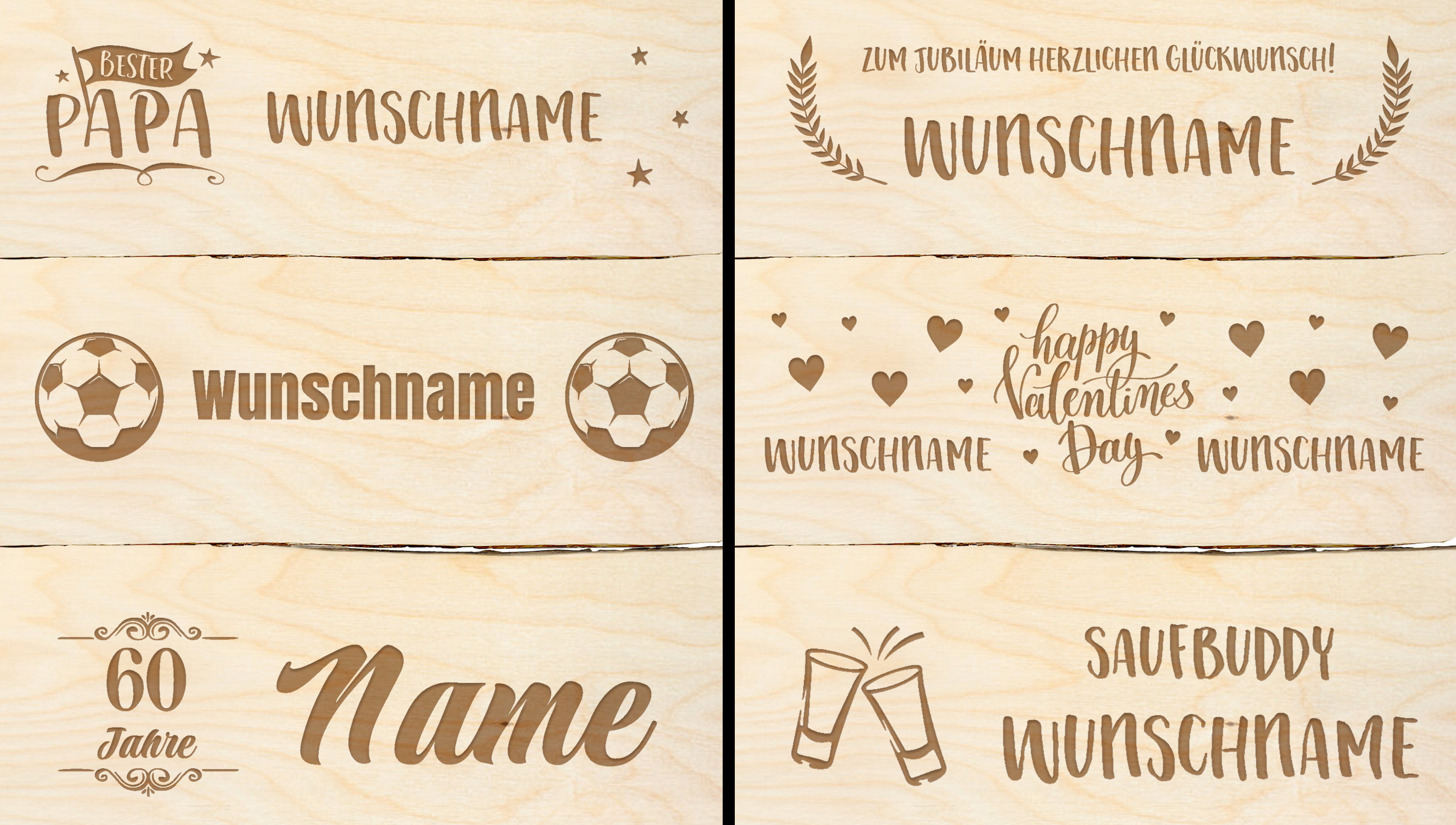 Personalisierte Schnapsbänke mit Gravur online gestalten