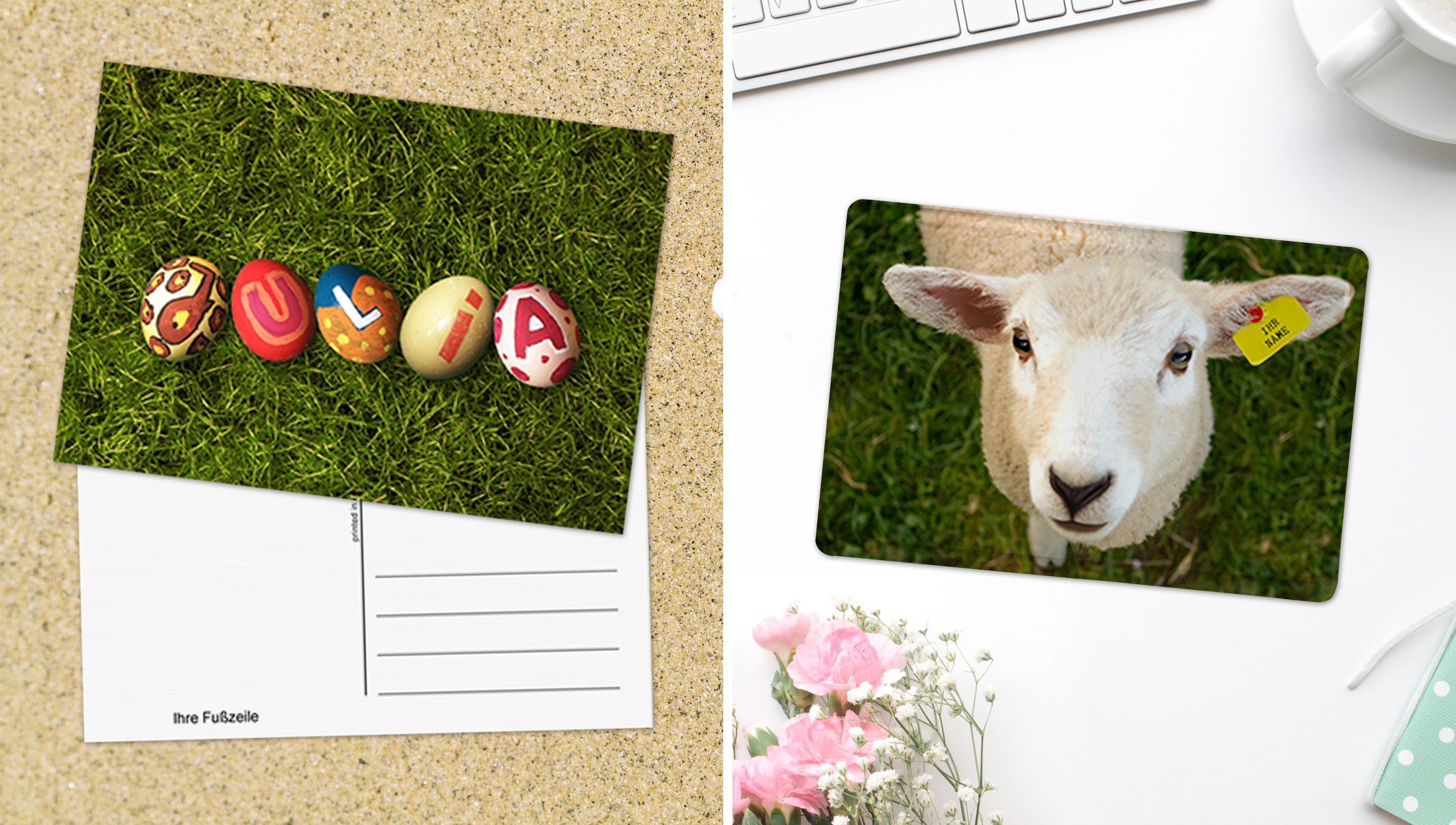 Bunte Karten zu Ostern online gestalten