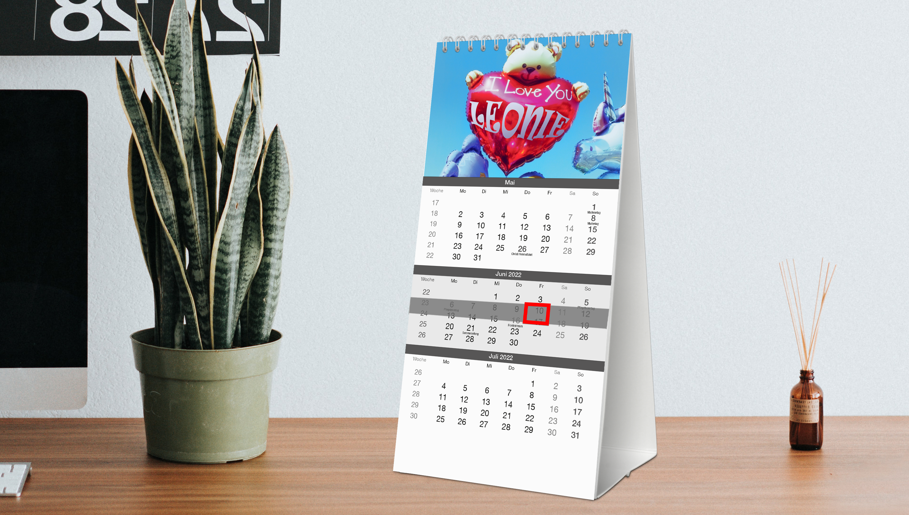 Kalender mit Wunsch-Namen dank Bildpersonalisierung