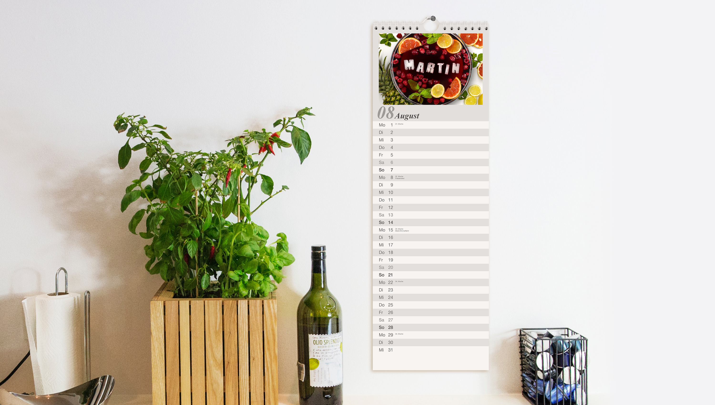 Kalender mit Wunschnamen als Alternative zum Fotokalender