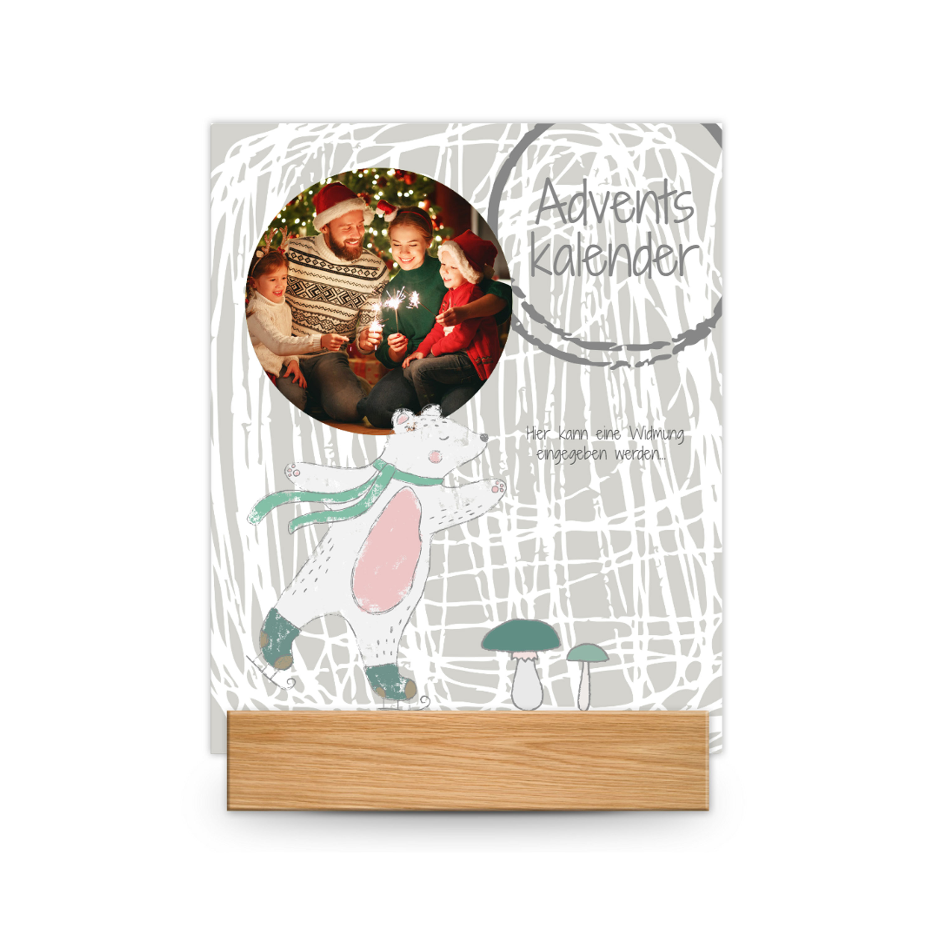 Adventskalender mit Holzaufsteller