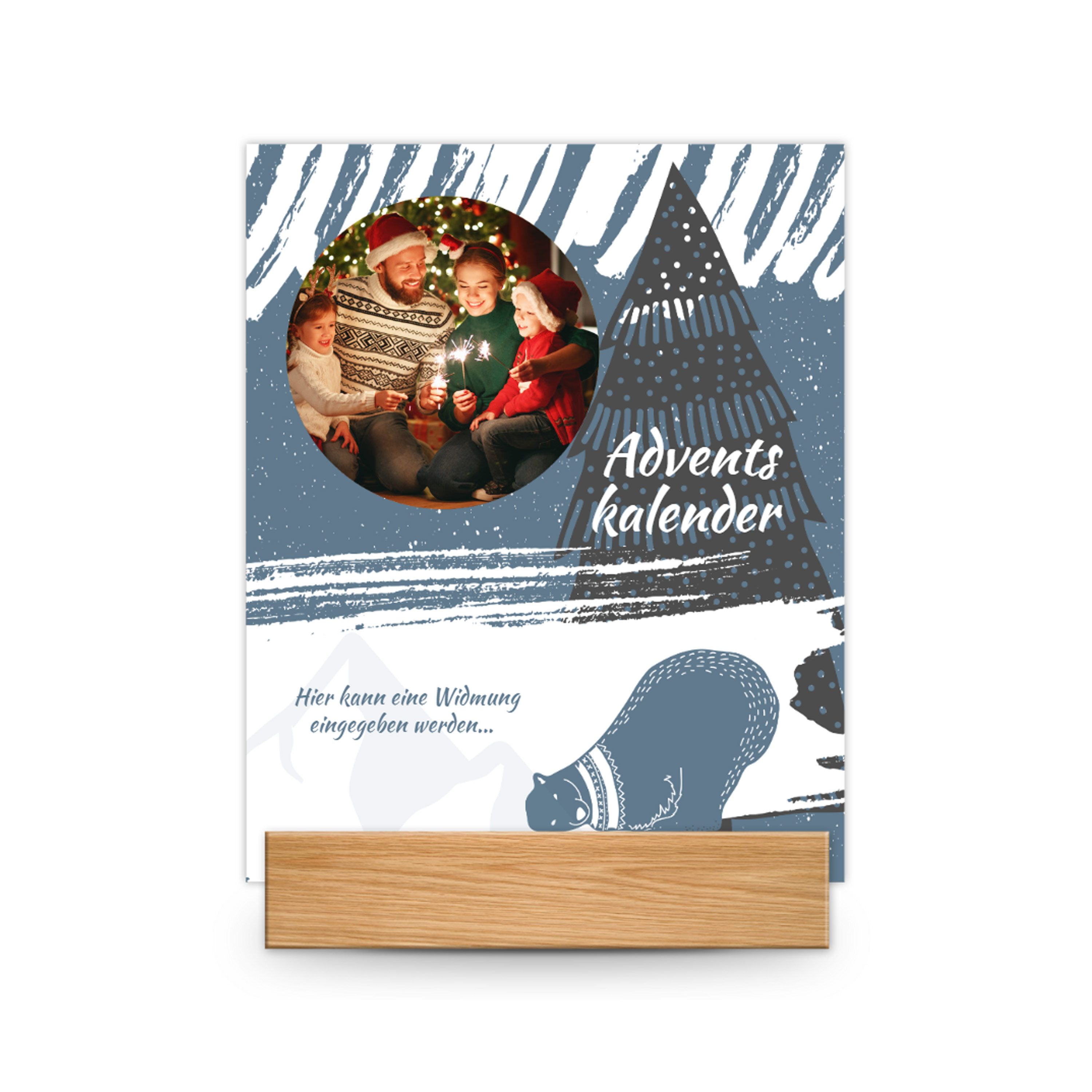 Adventskalender mit Holzaufsteller