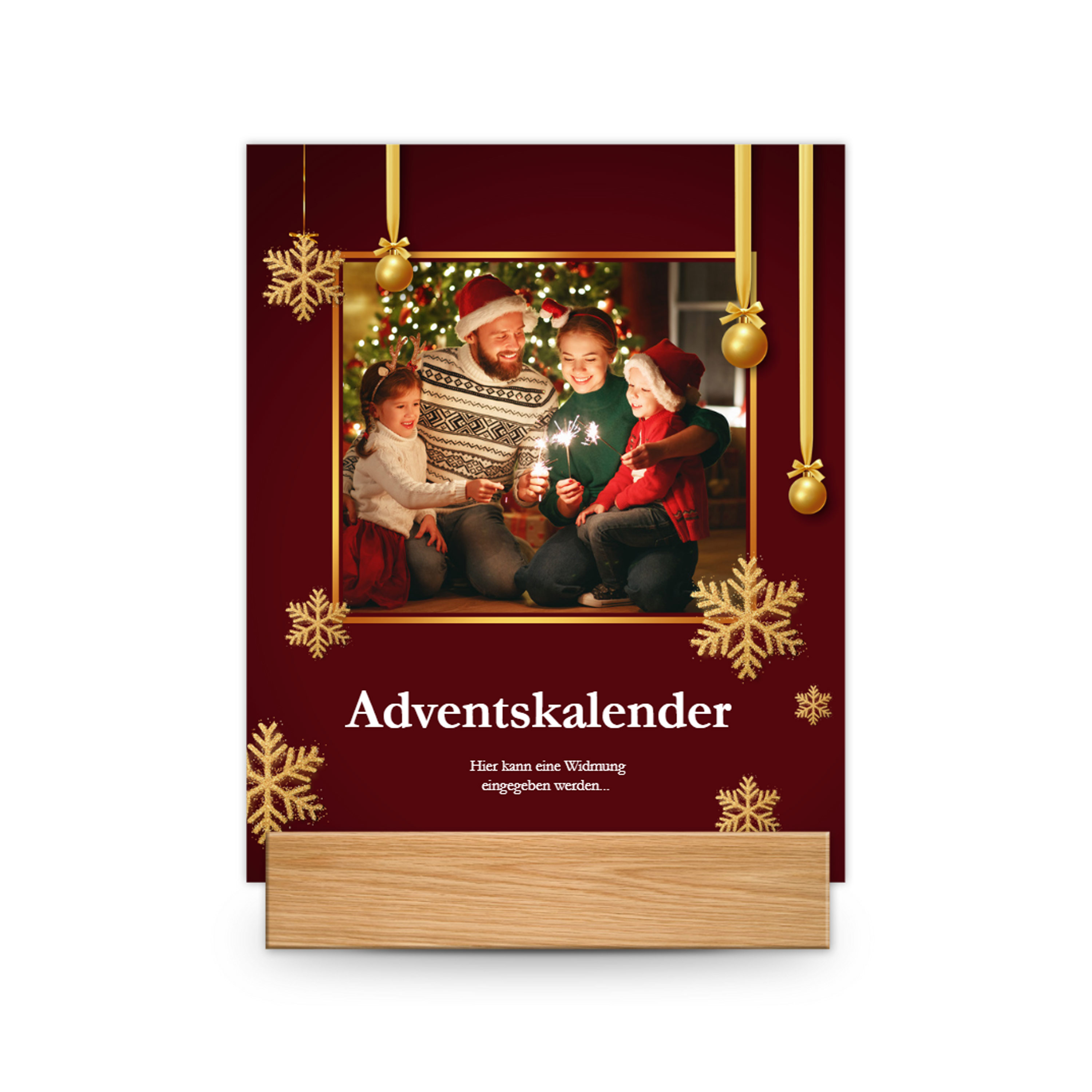 Adventskalender mit Holzaufsteller