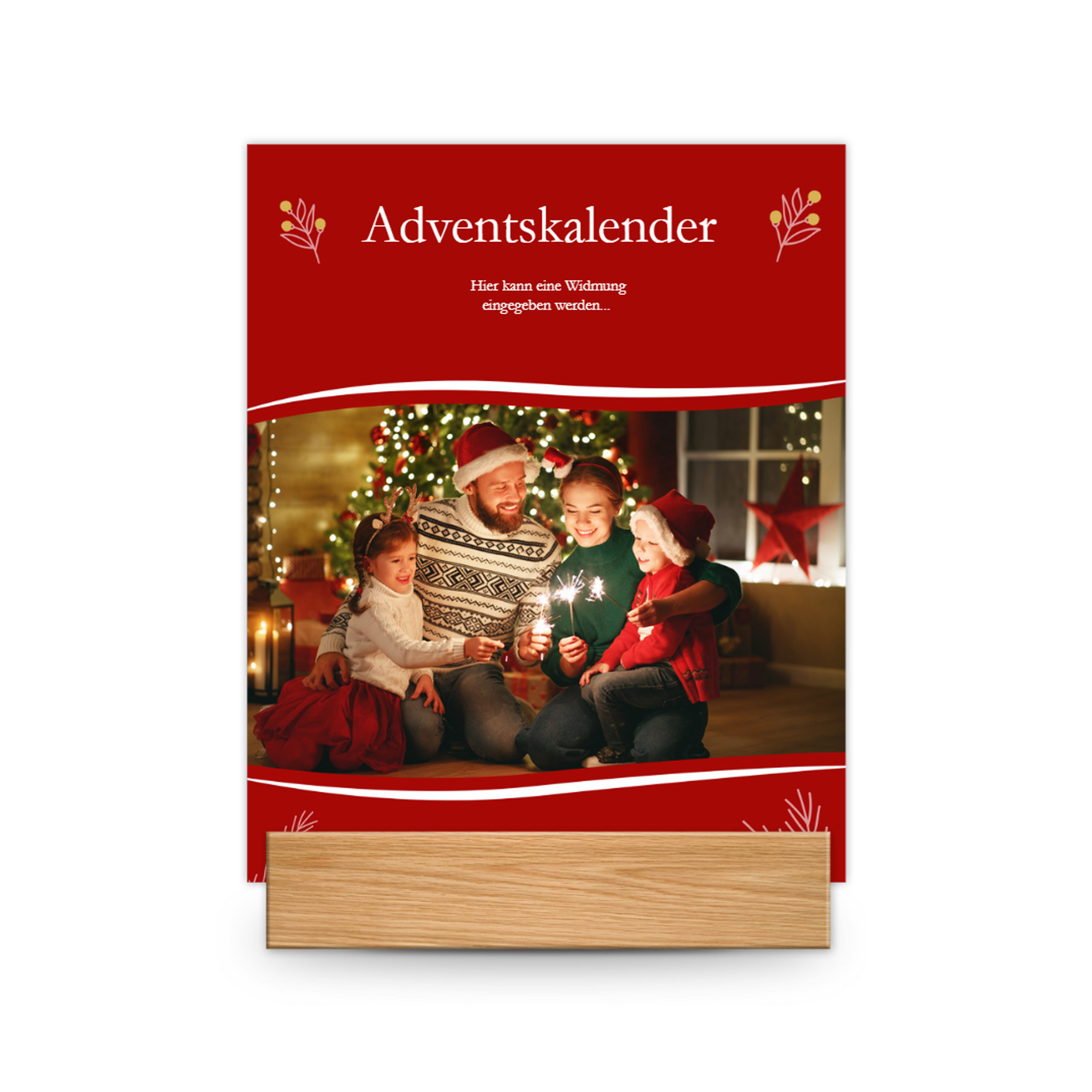 Adventskalender mit Holzaufsteller