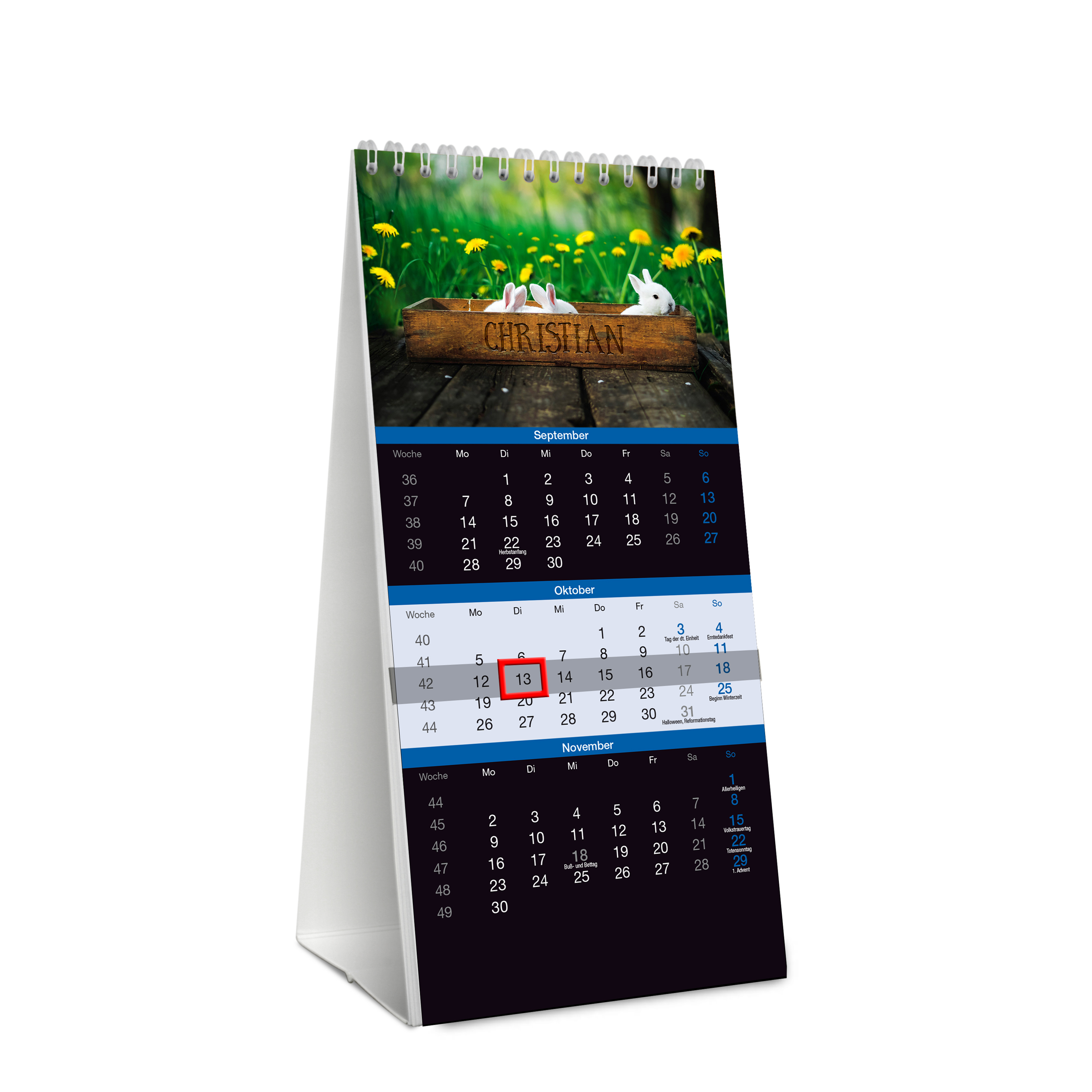 3-Monats-Tischkalender