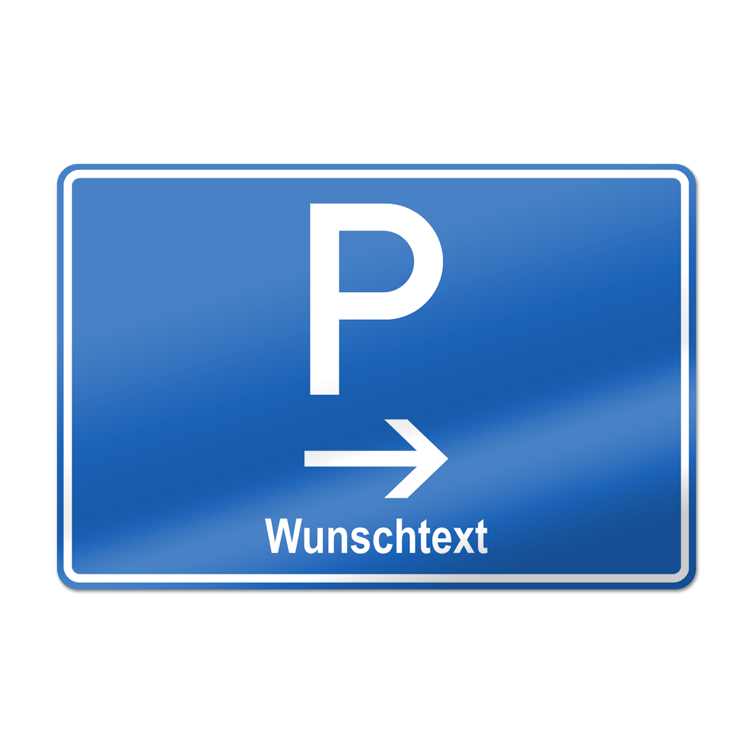 Parkplatzschild Pfeil nach rechts - Einzeilig
