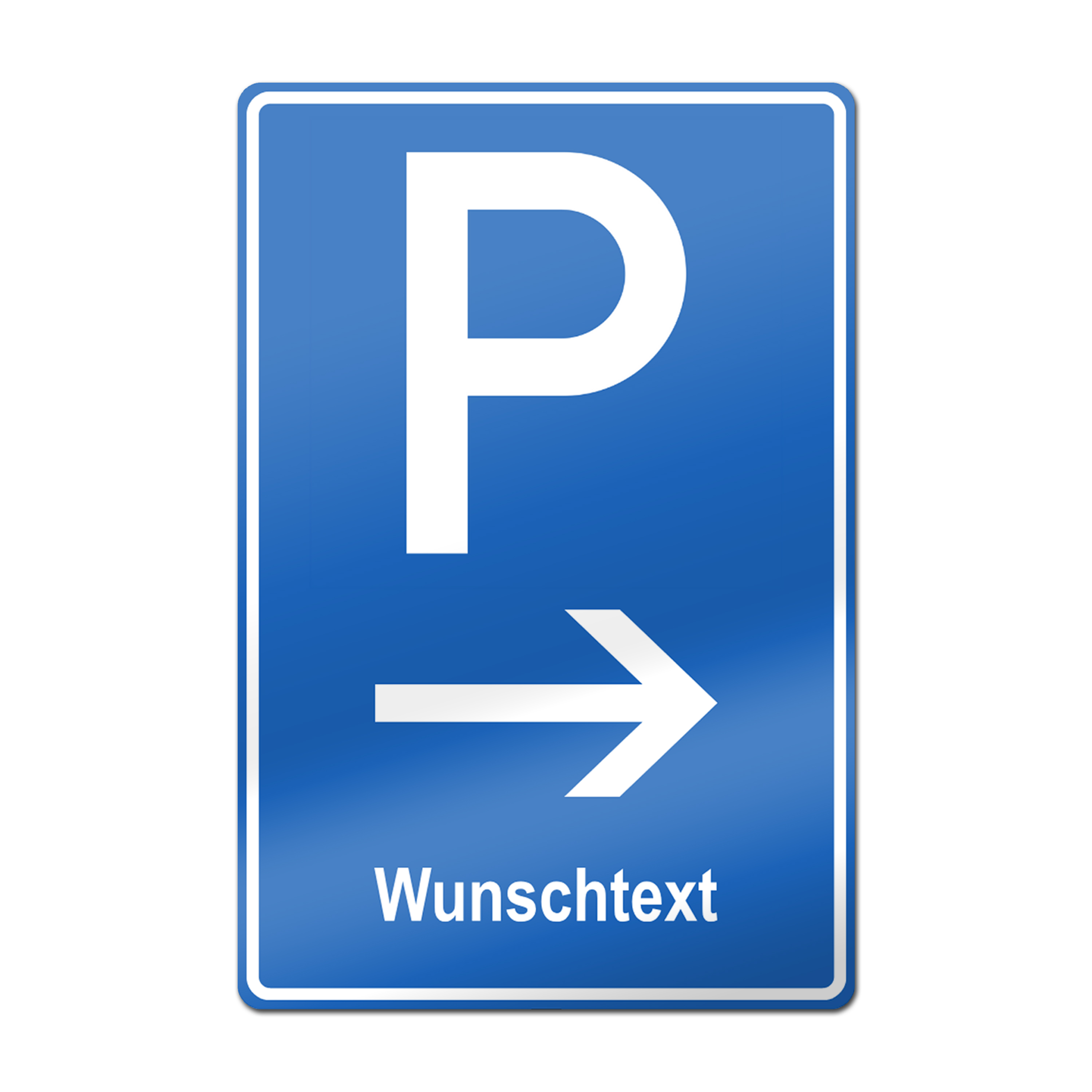 Parkplatzschild Hochformat - Pfeil nach rechts - Einzeilig