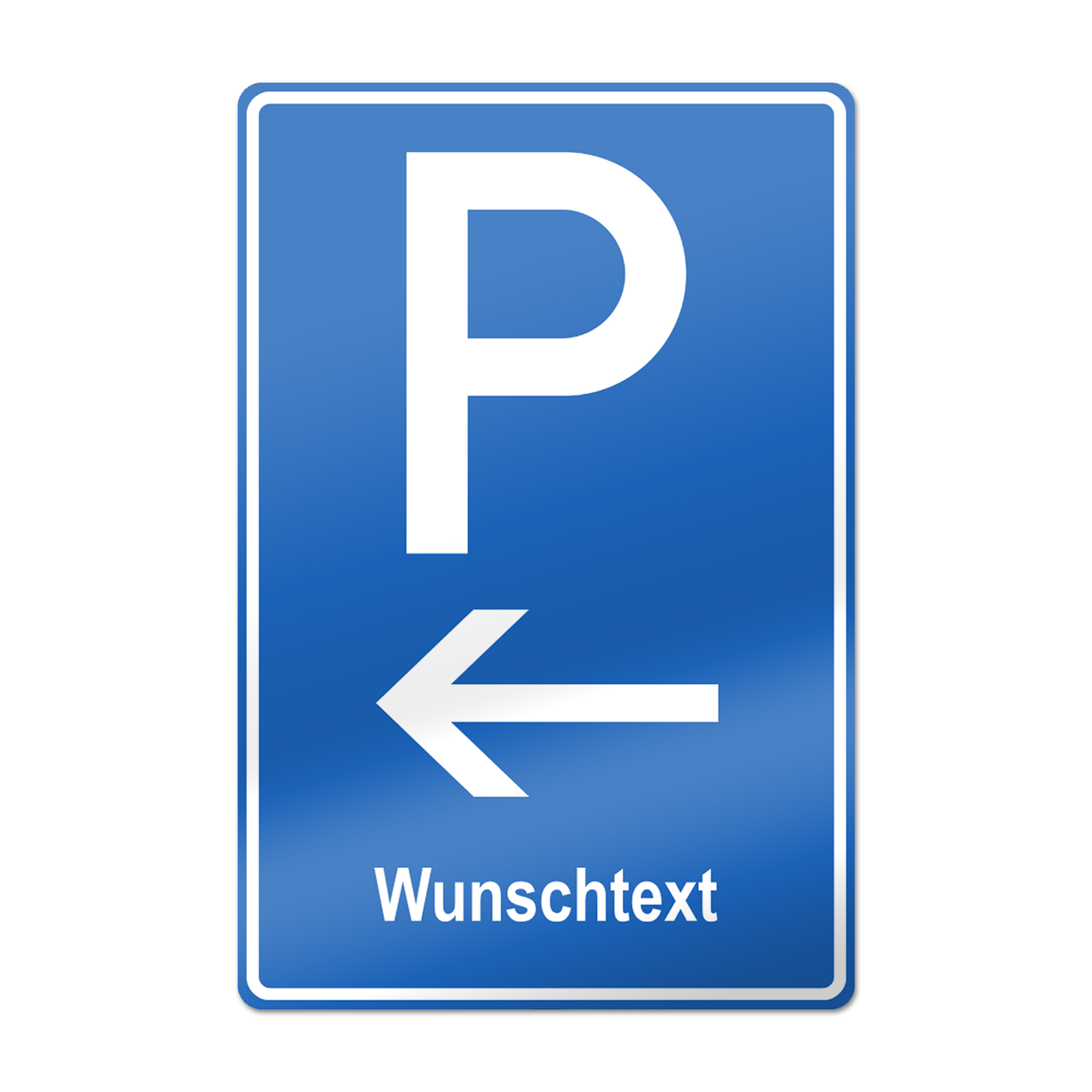 Parkplatzschild Hochformat - Pfeil nach Links - Einzeilig