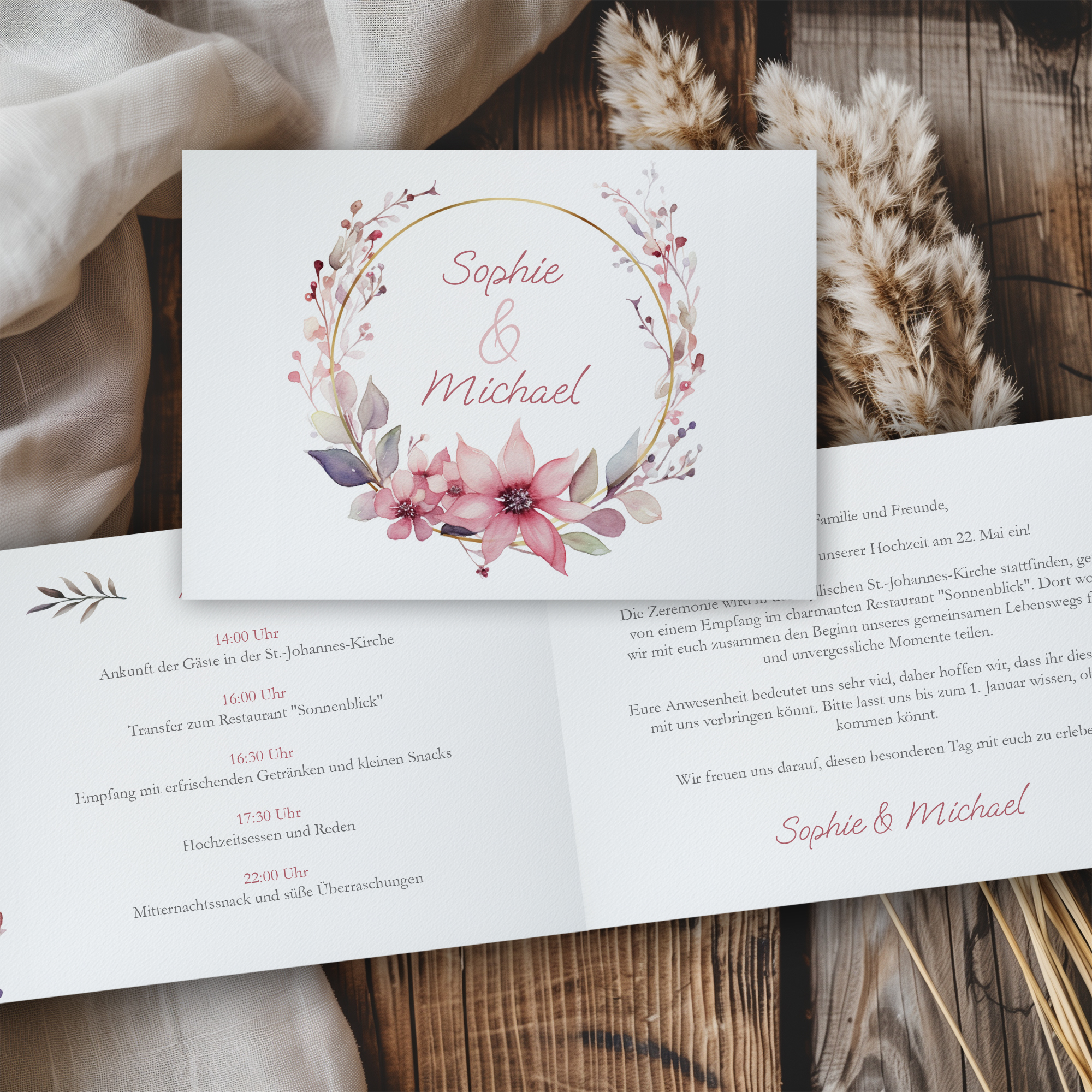 Hochzeitseinladung - Flower Ring
