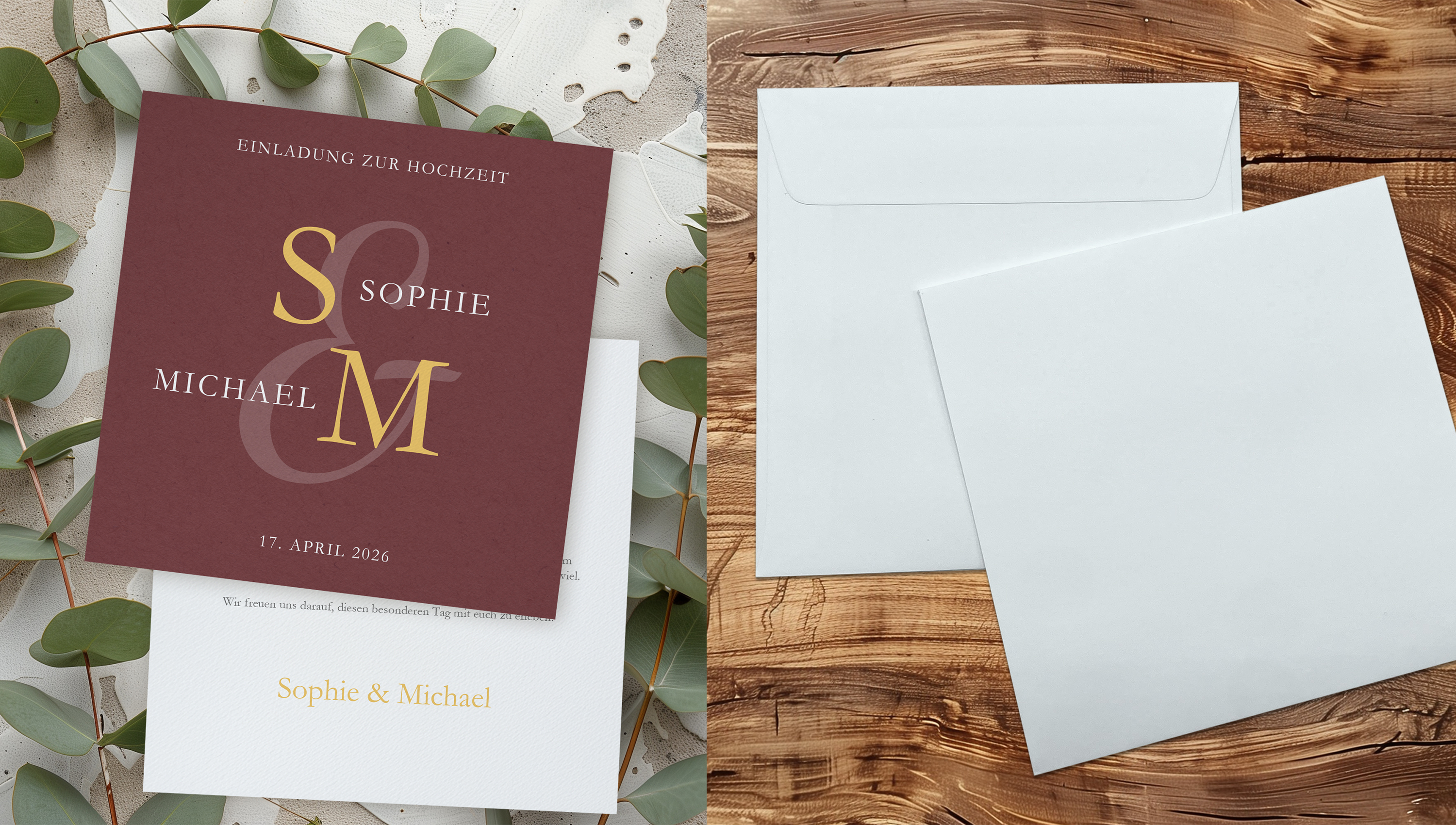 Besondere Einladungskarten zur Hochzeit online gestalten