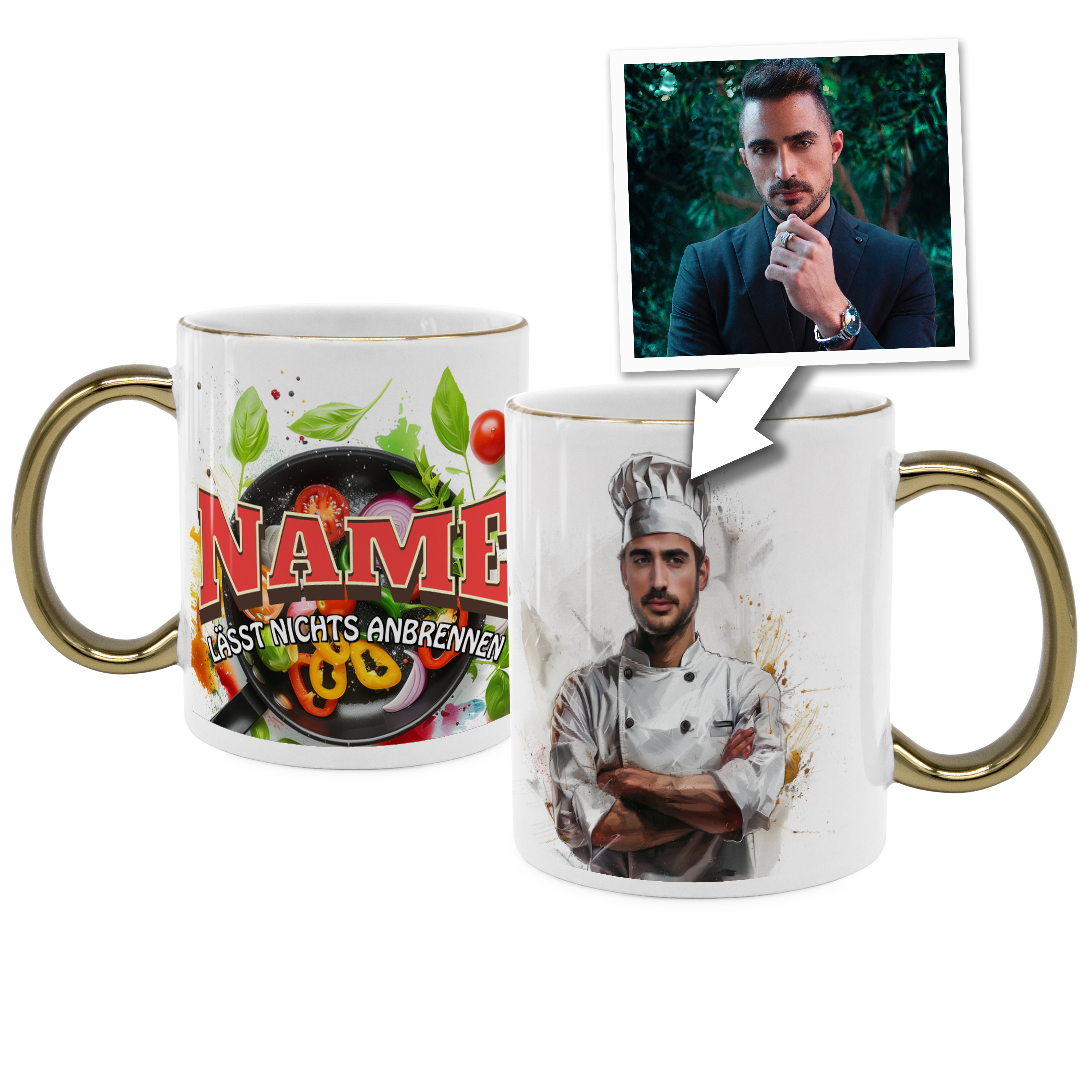 Face Swap Tasse Gold