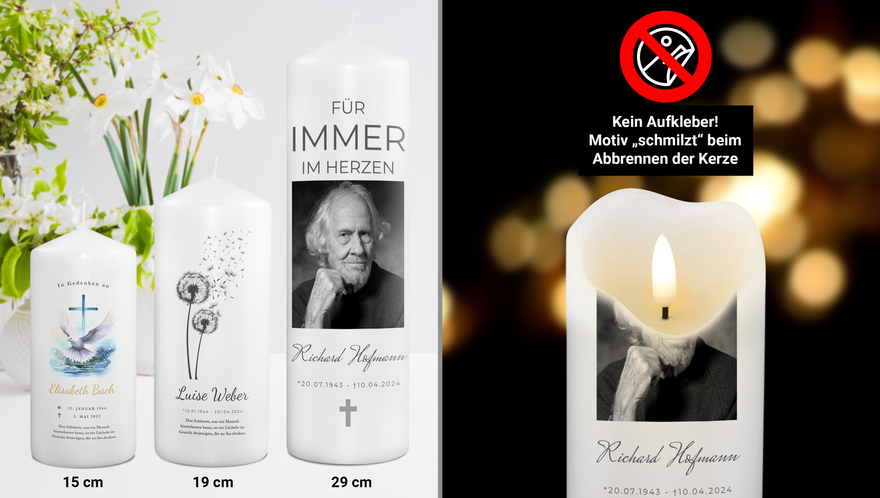 Gedenkkerze personalisiert: Liebevolle Kerzen für Verstorbene