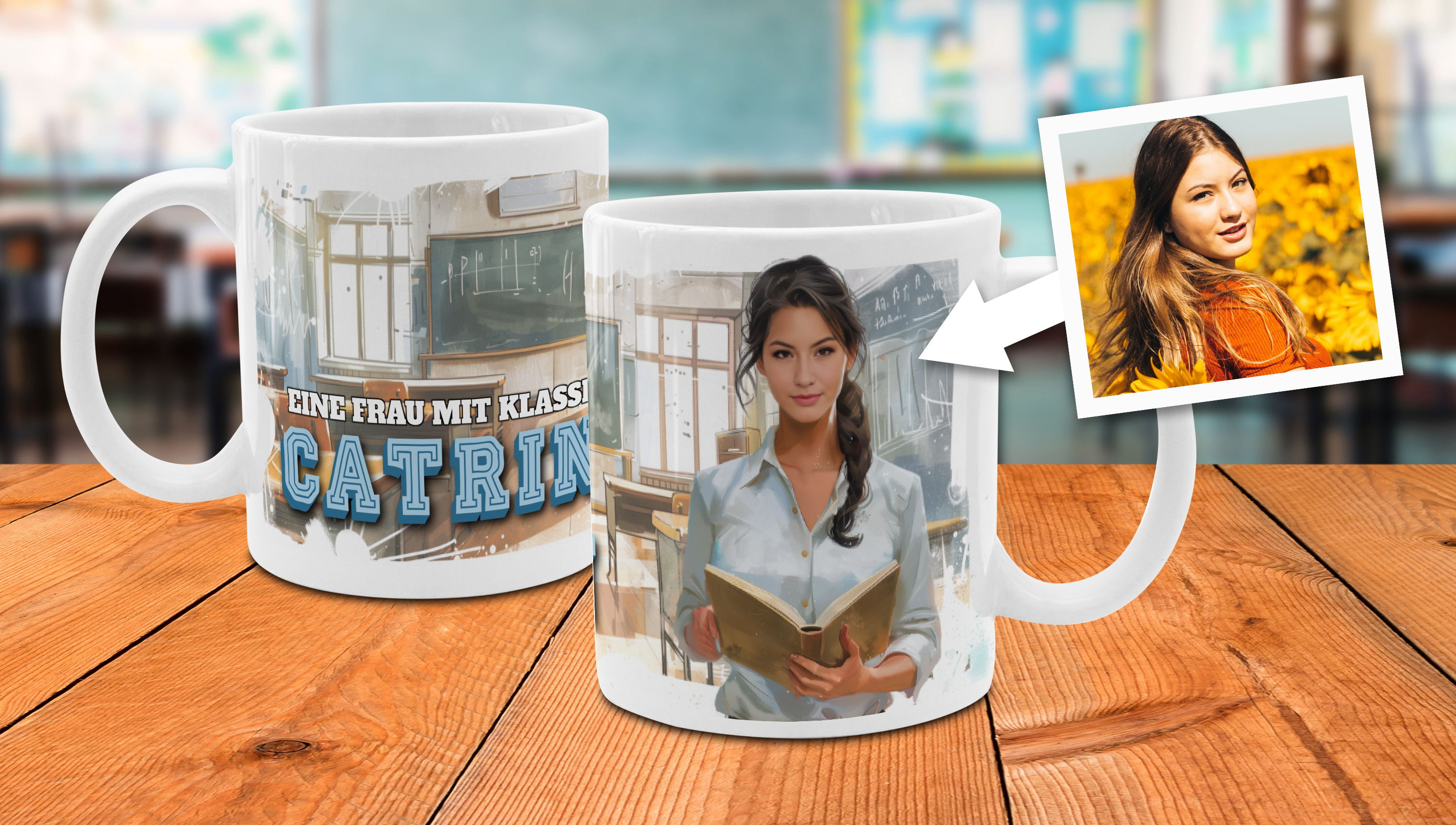 Witzige Geschenkidee: Face Swap Becher bedrucken lassen