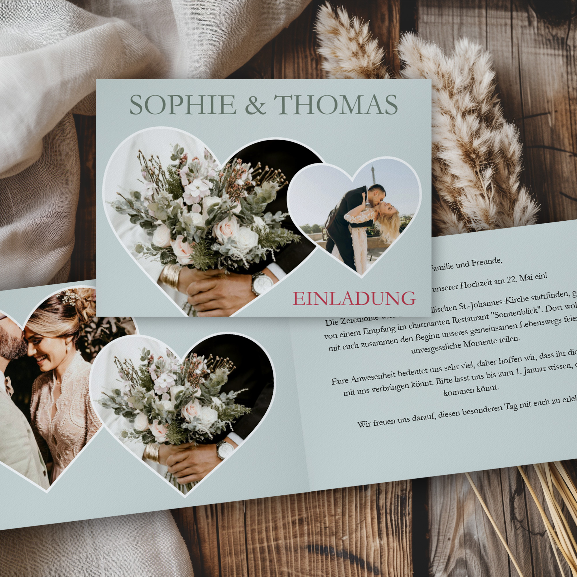 Hochzeitseinladung - Light Mint