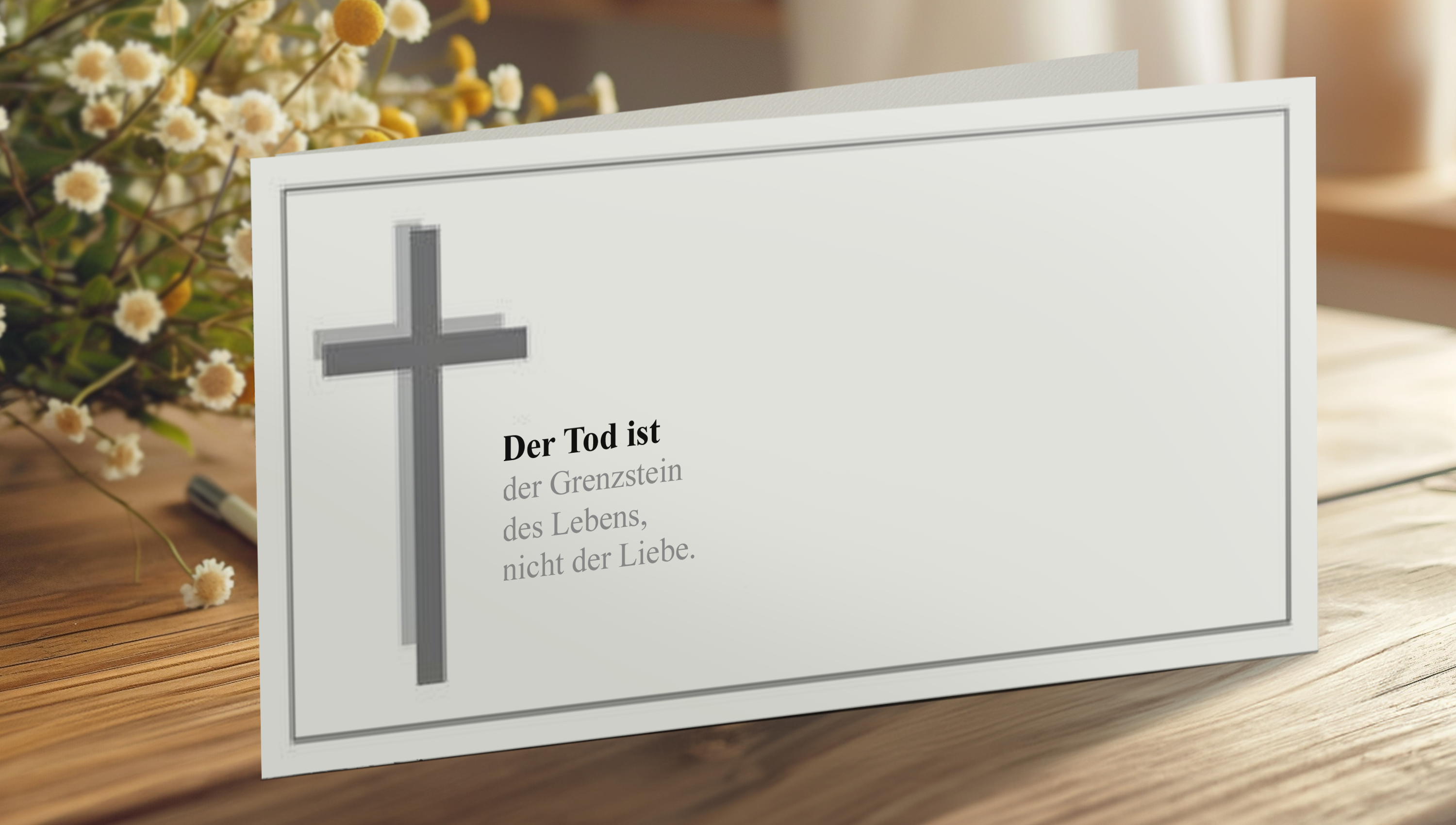 Gefühlvolle Trauerkarten mit Foto und eigenem Text gestalten