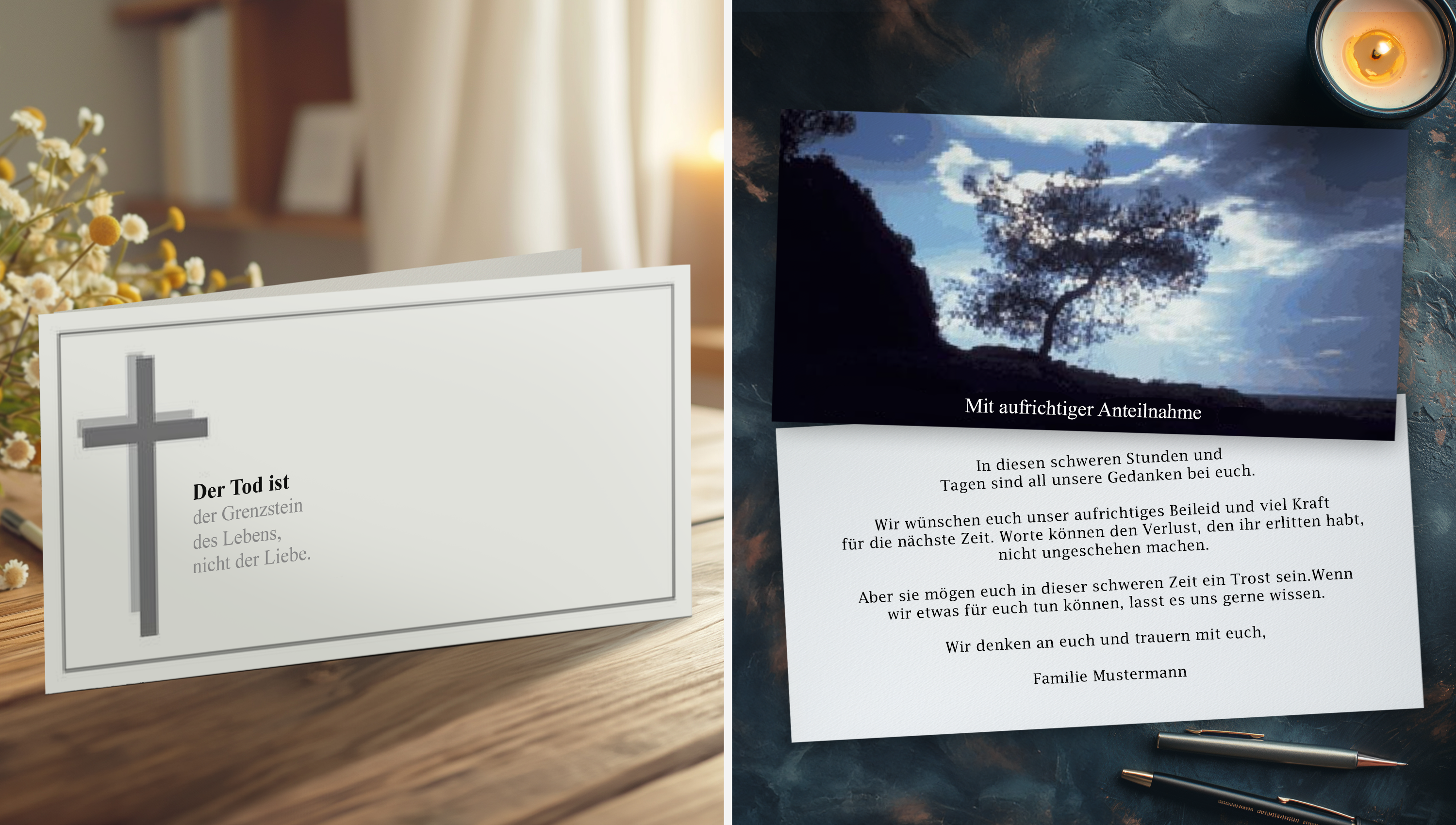 Geschenke zur Trauer bedrucken oder gravieren lassen