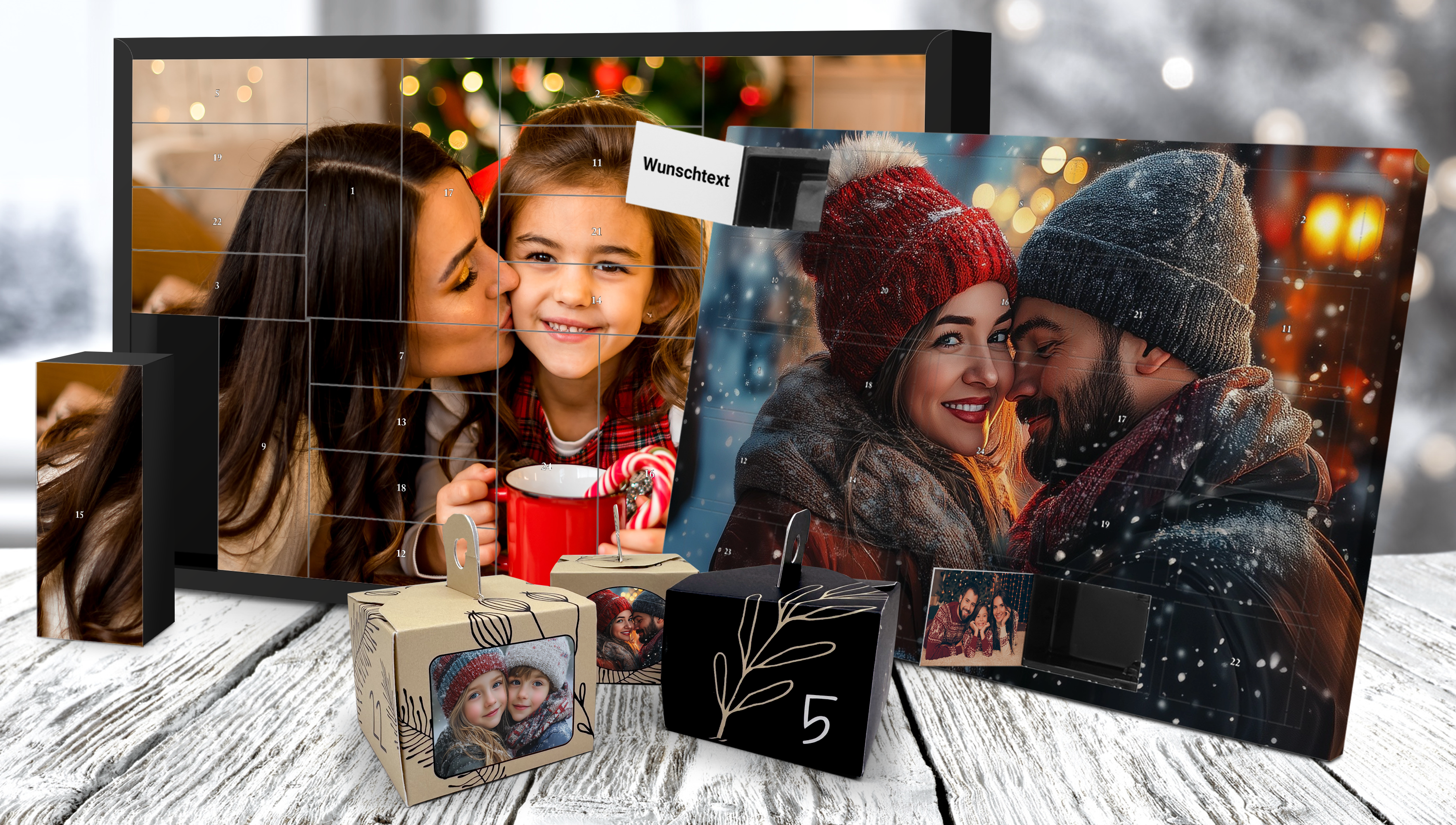 Personalisierte XXL Foto-Adventskalender selber befüllen