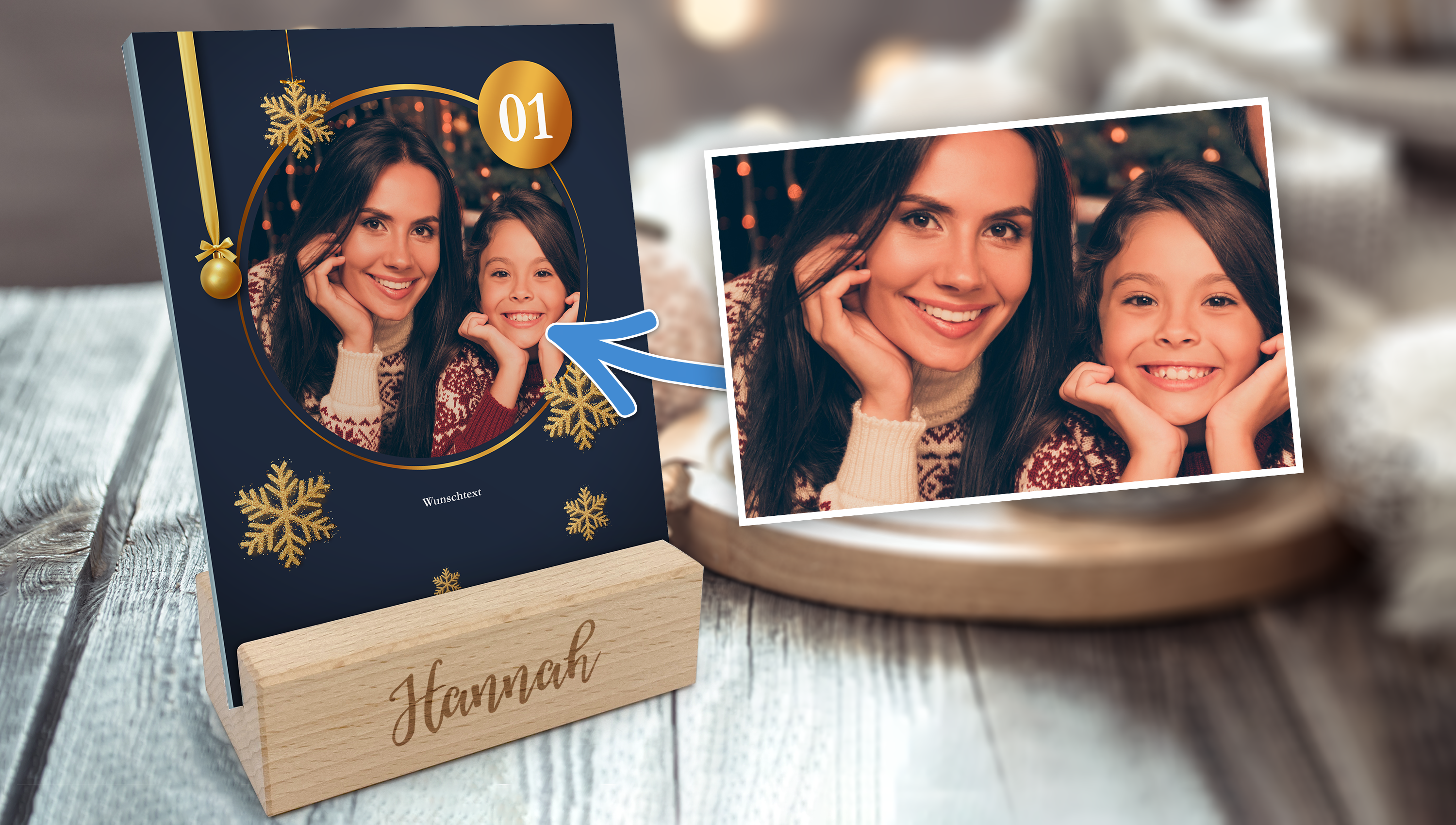 Frauen-Adventskalender mit Foto oder Namen gestalten