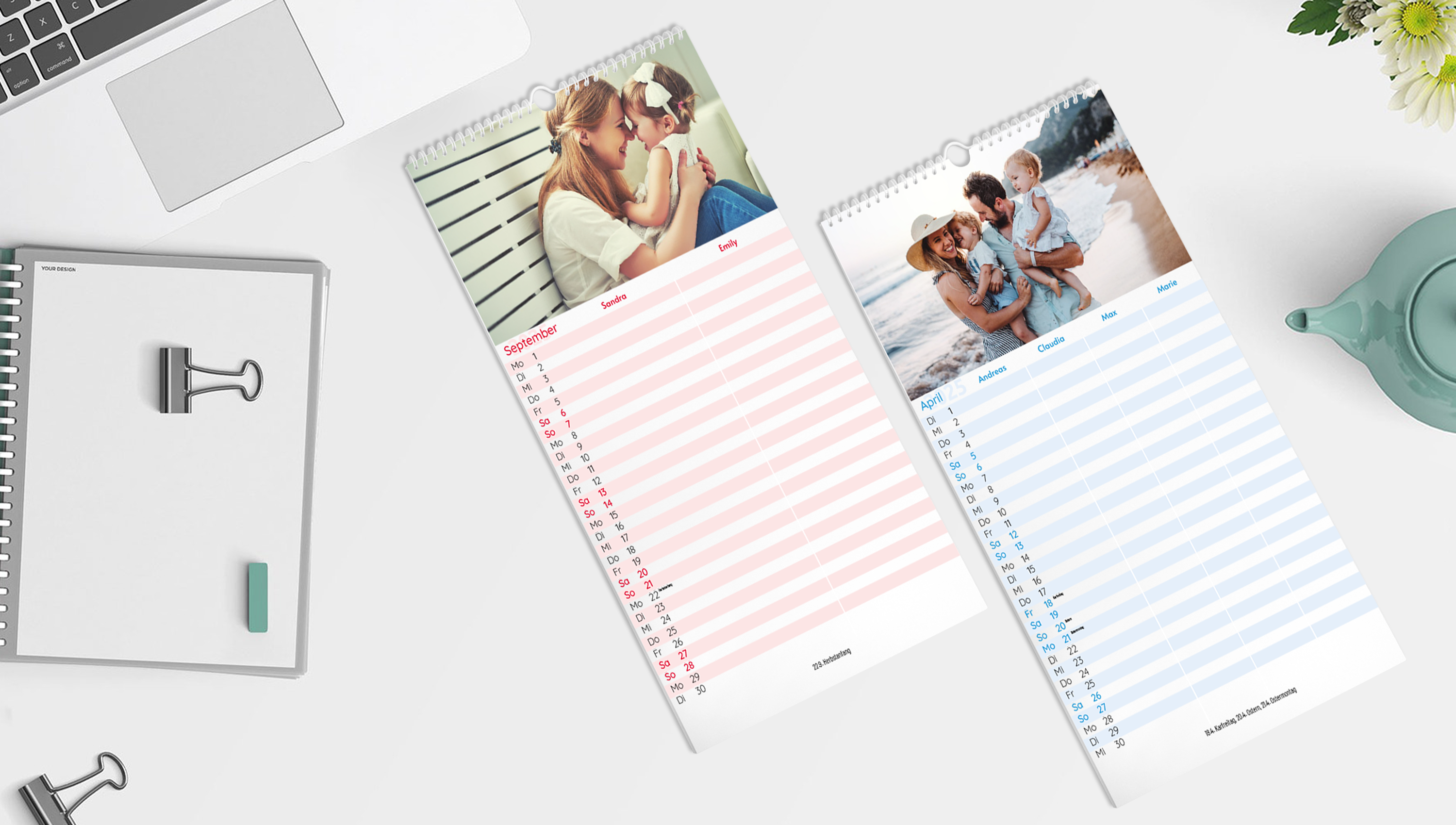 Individuelle Foto-Familienkalender selber gestalten