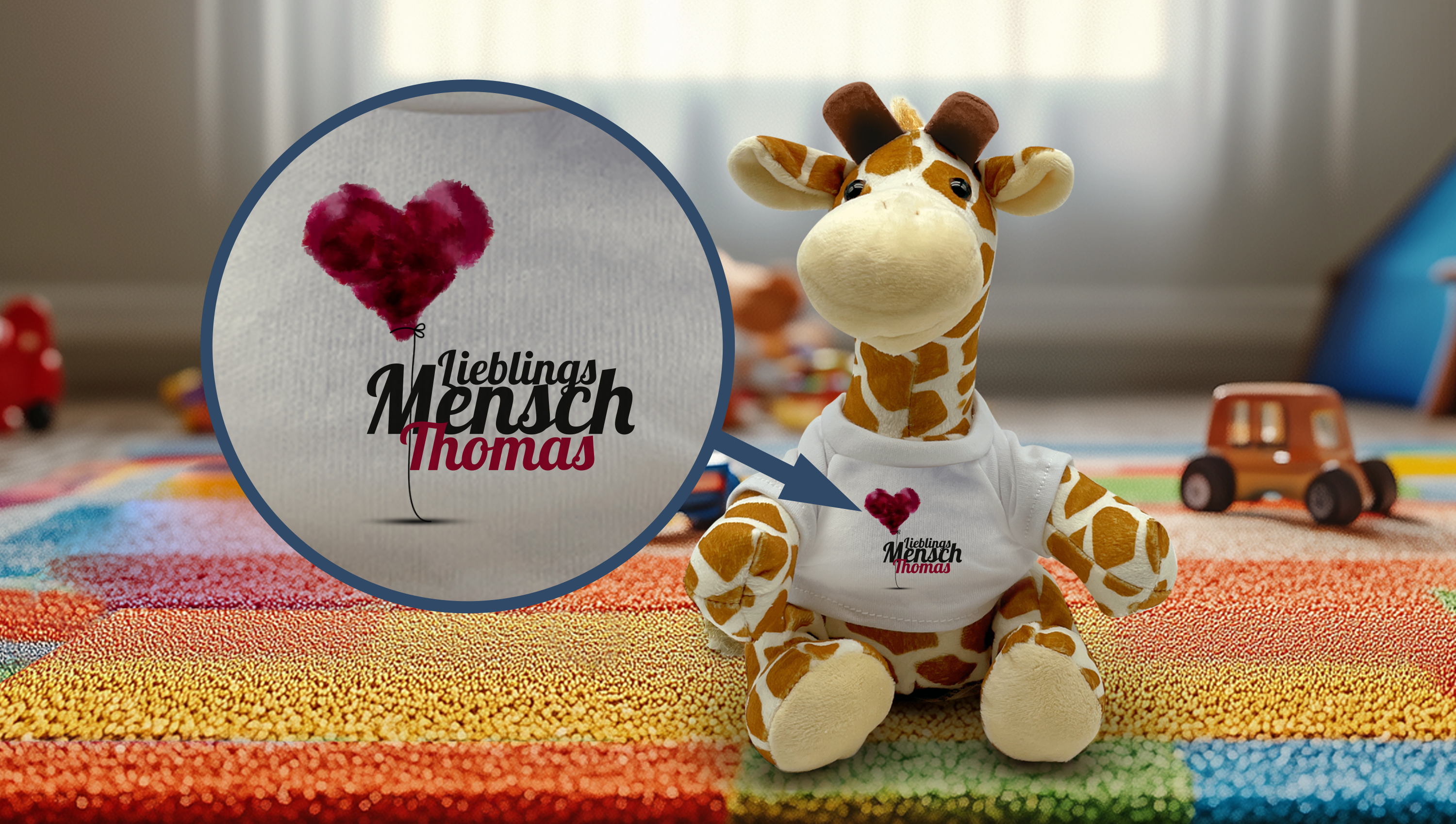 Individuelle Fotogiraffe: Giraffe Kuscheltier bedrucken lassen