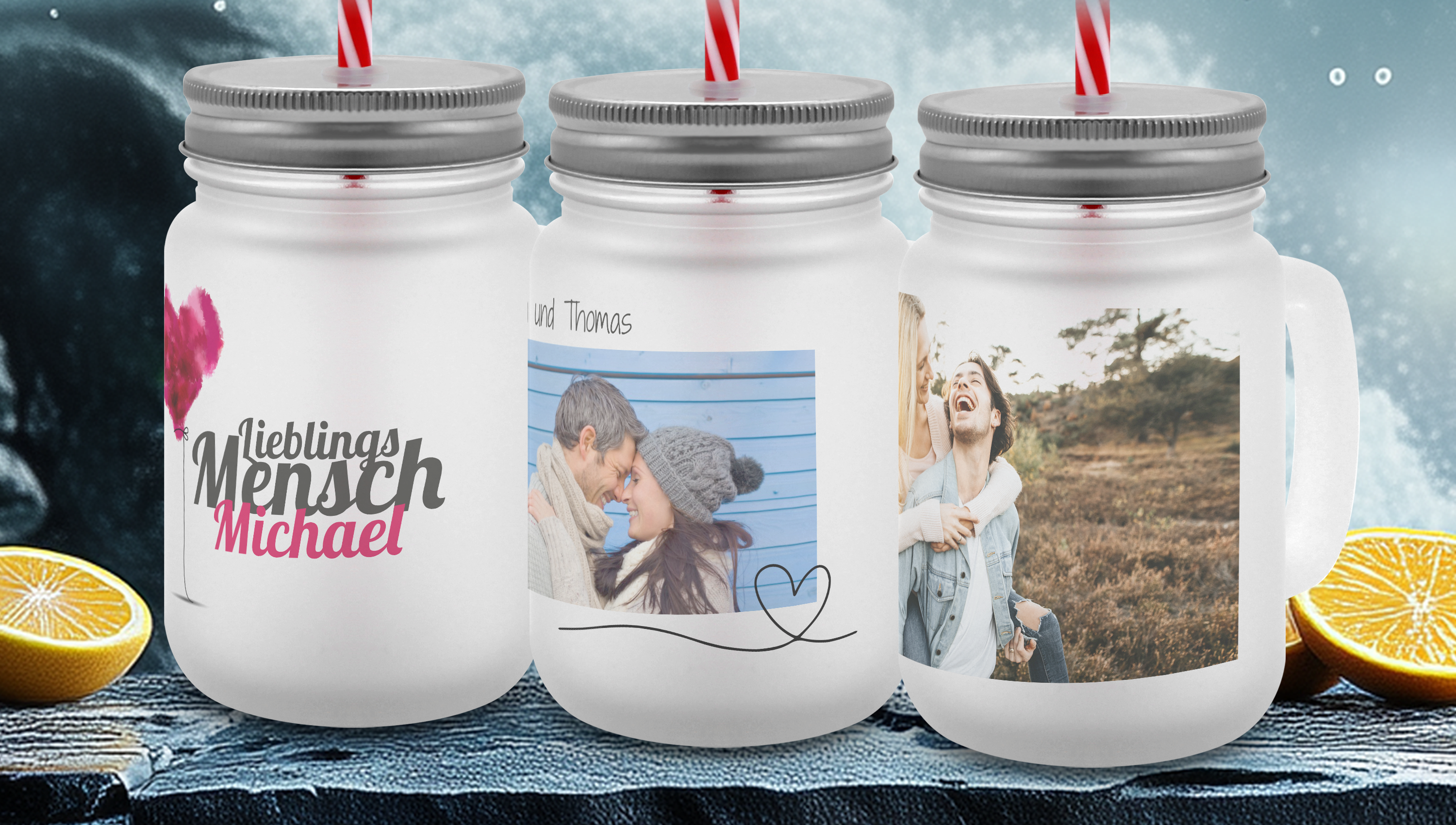 Personalisiertes Henkelglas mit Foto, Namen oder eigenem Text