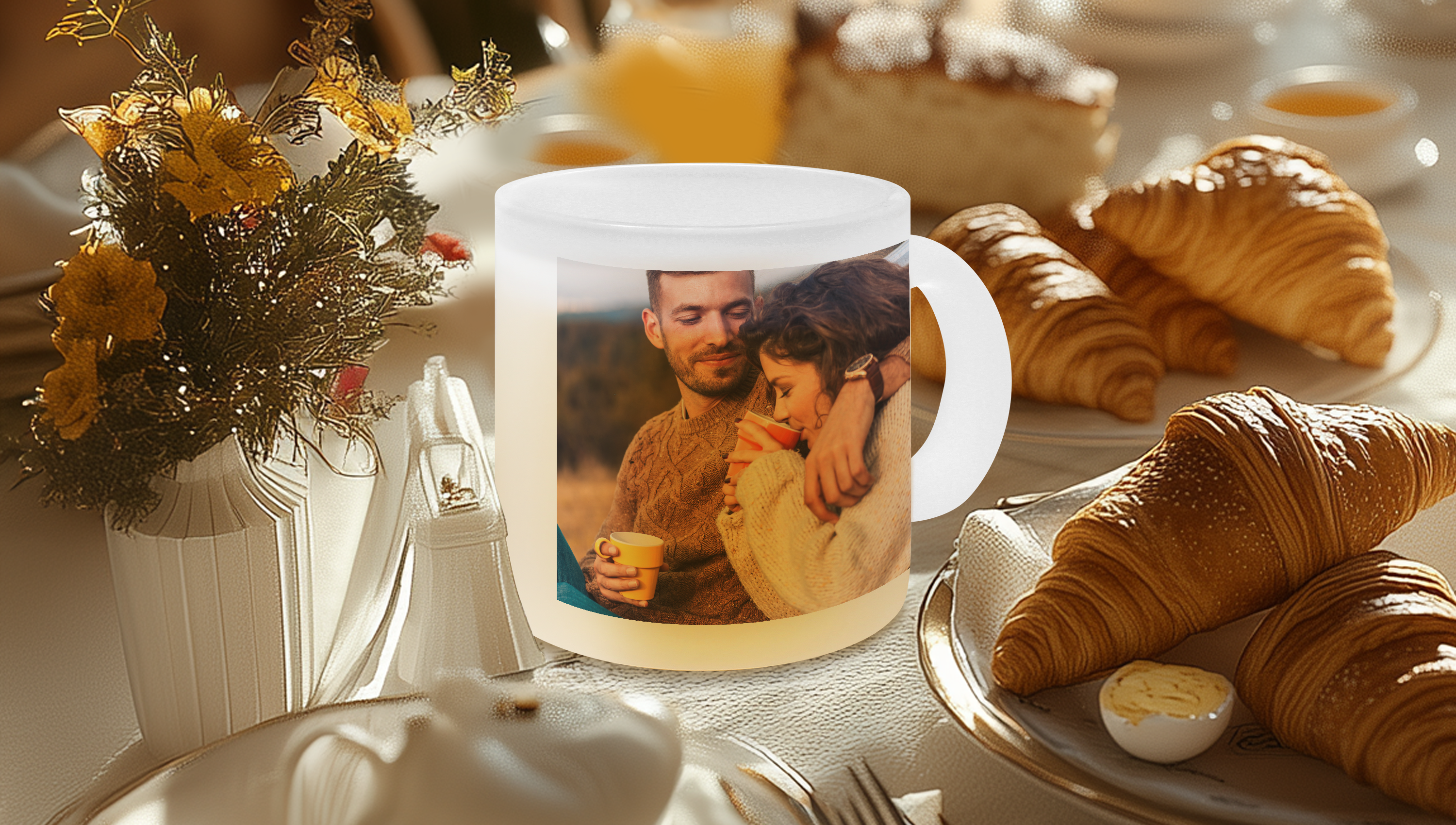 Personalisierte Foto-Glastasse mit Henkel selbst gestalten