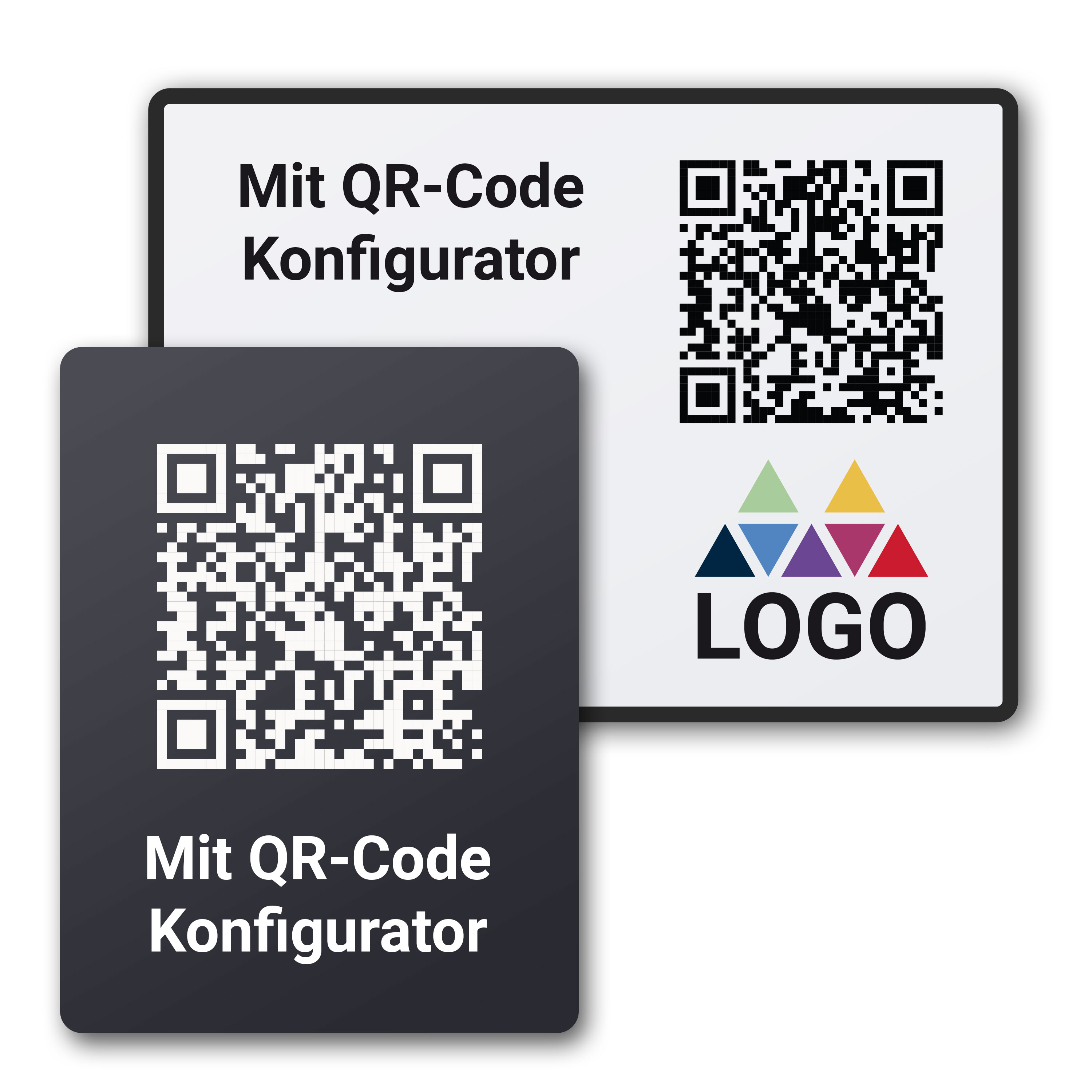 Schild mit QR Code