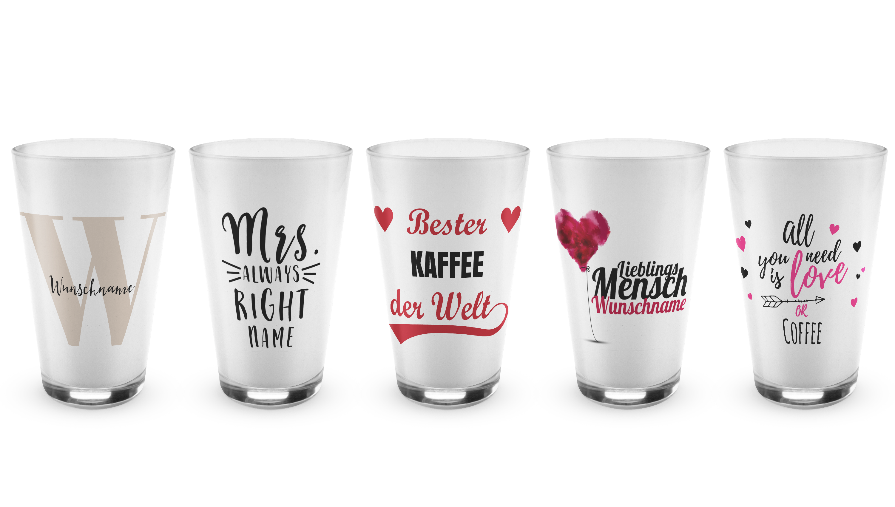 Persönliche Geschenkidee: Individuelle Latte Macchiato Gläser