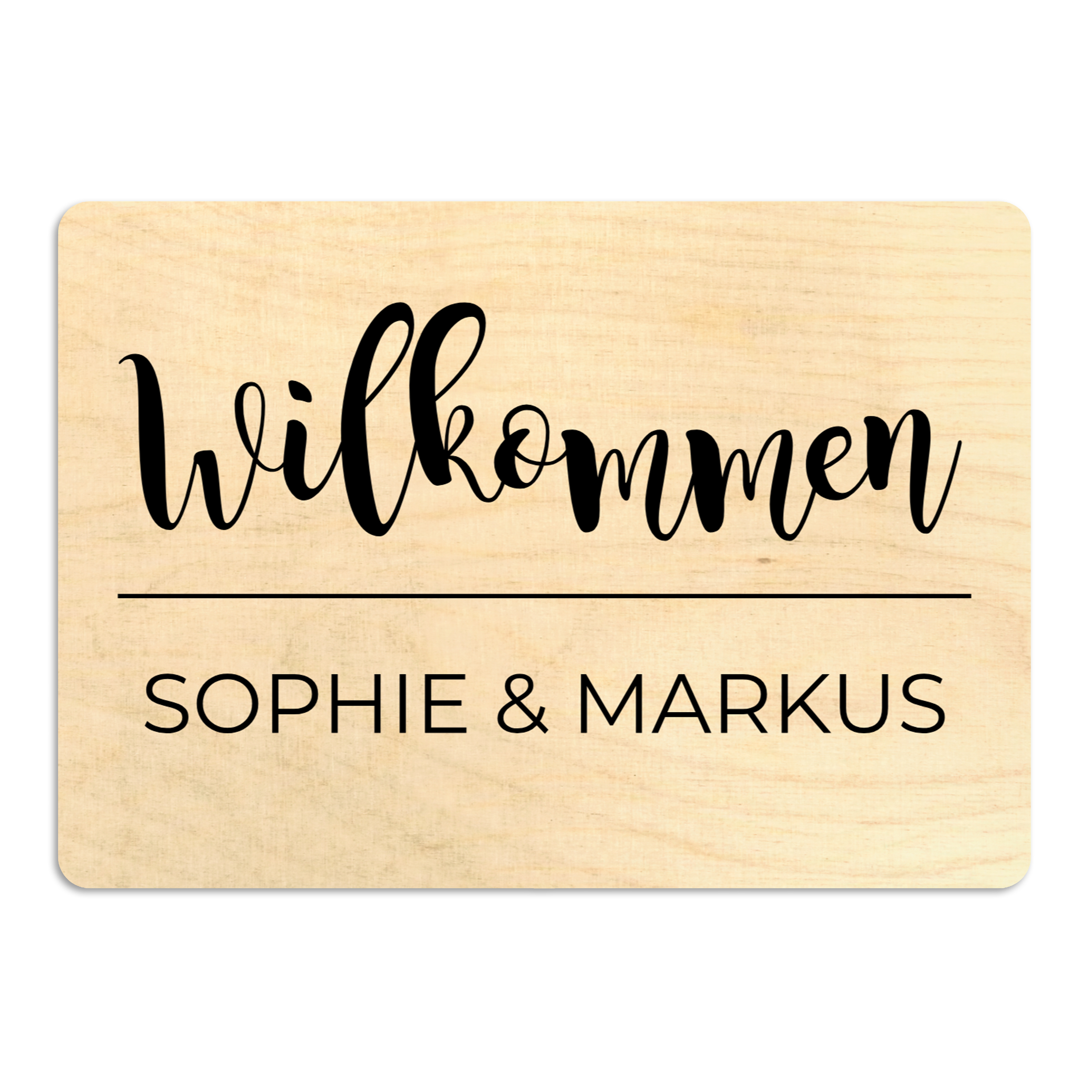 Holzschild Willkommen