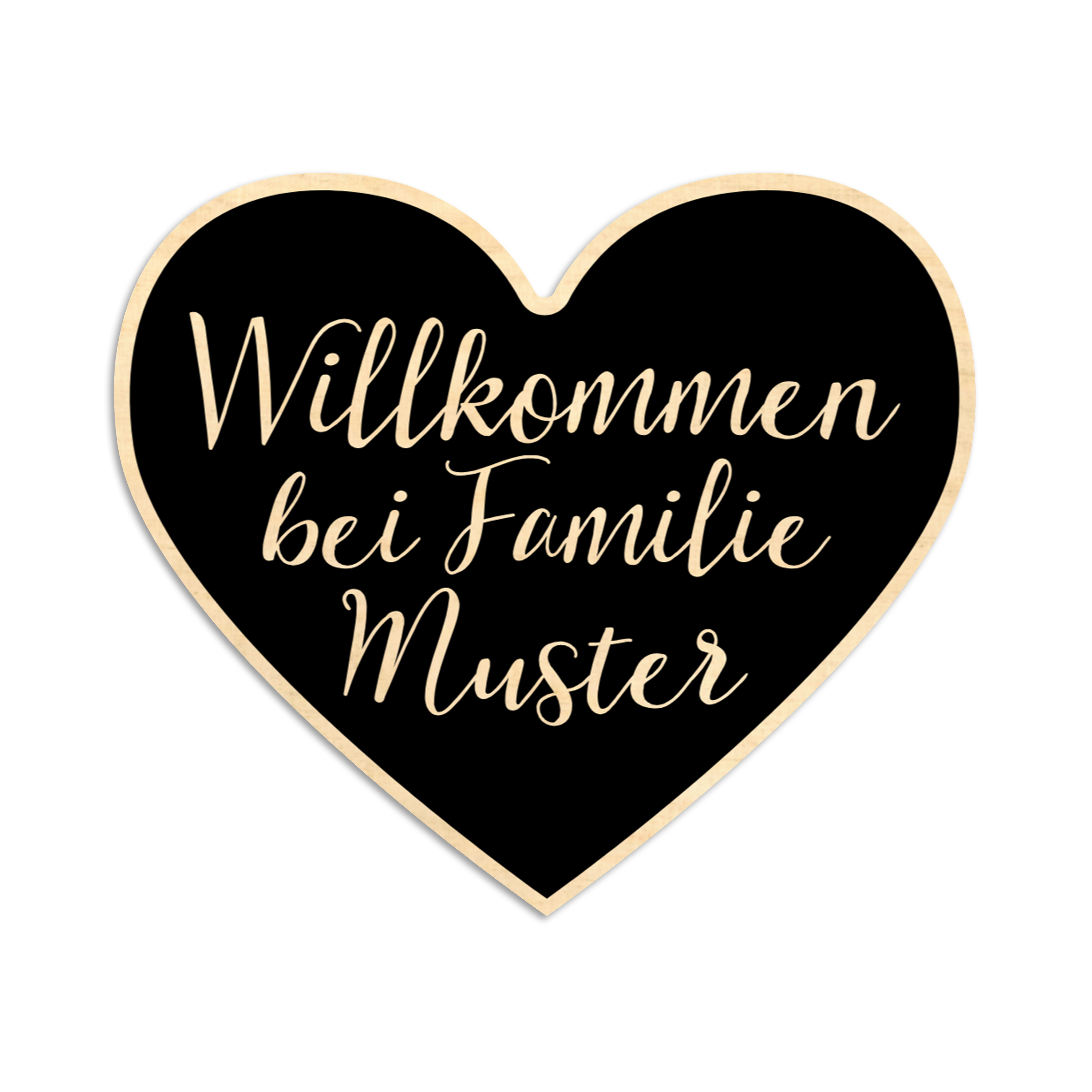 Holzschild Willkommensherz