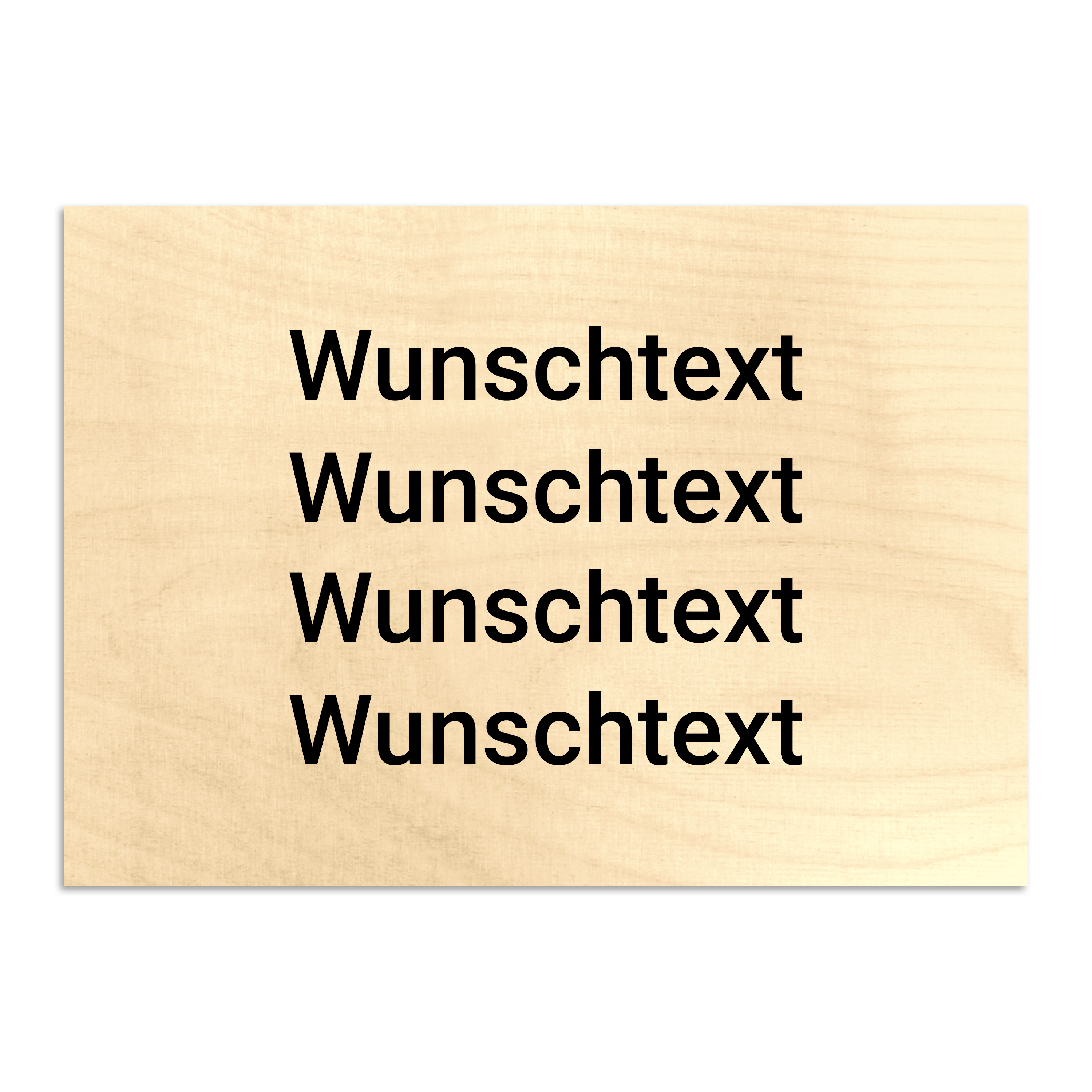 Holzschild Rechteck Vierzeilig