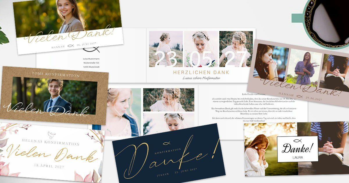 Danksagung zur Konfirmation selbst gestalten | PrintPlanet