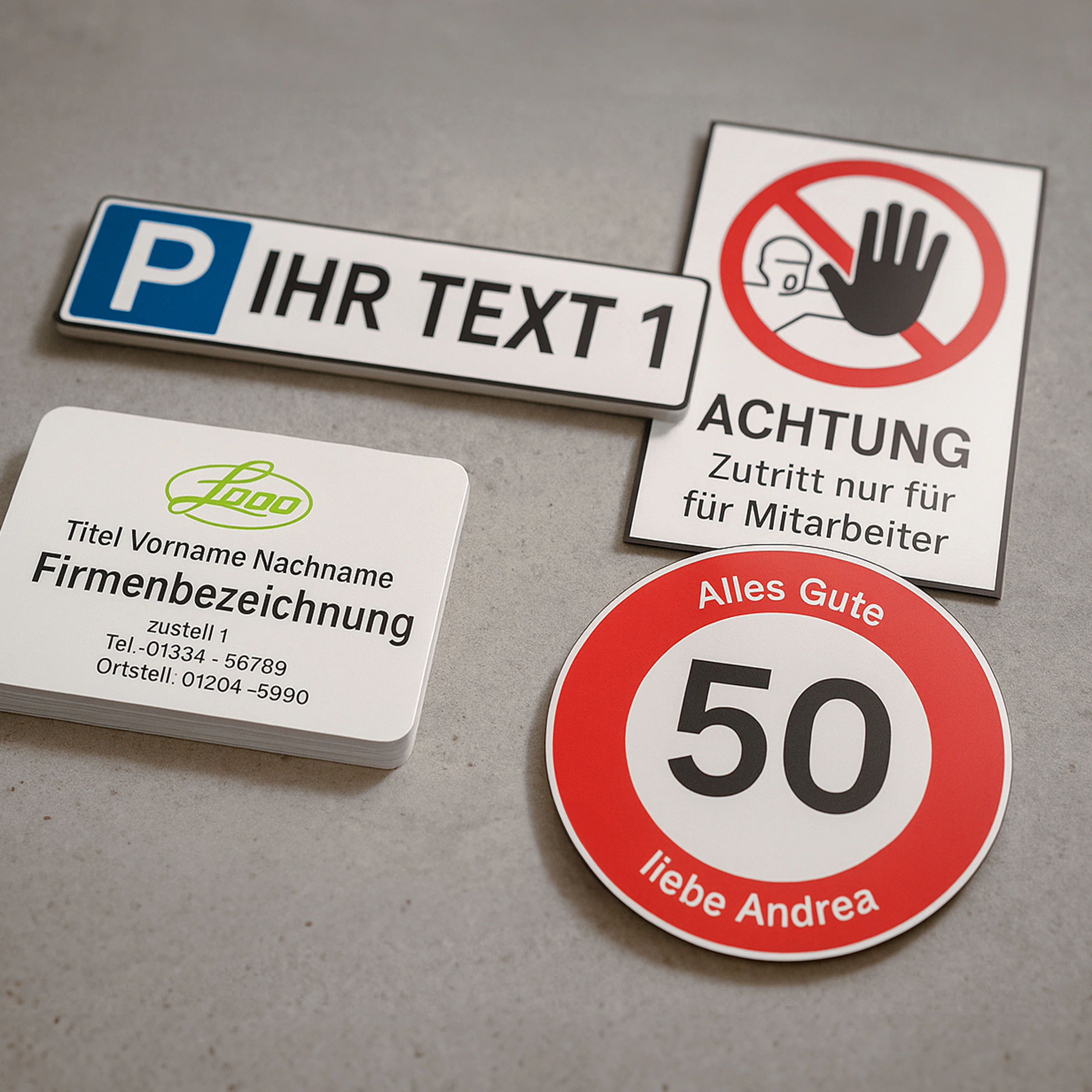 Schilder selbst gestalten