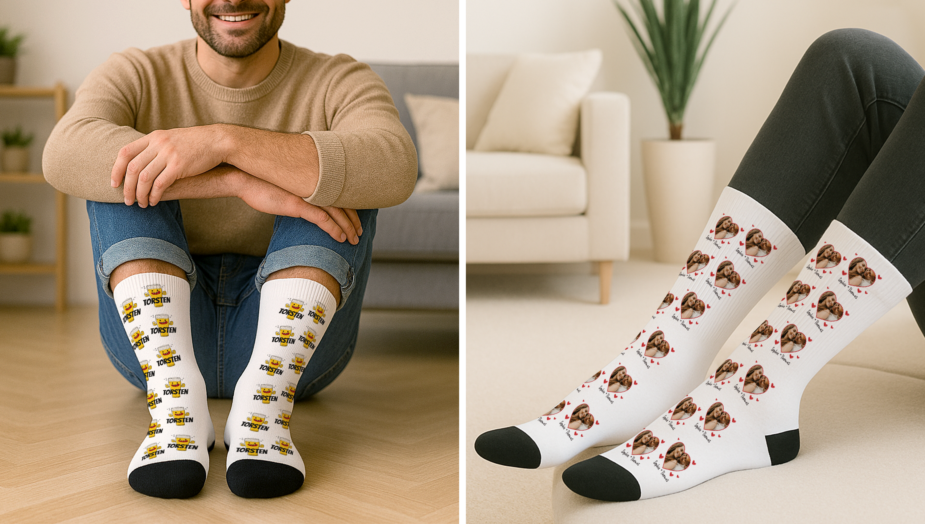 Socken mit Gesicht - Geschenkidee mit Wow-Effekt
