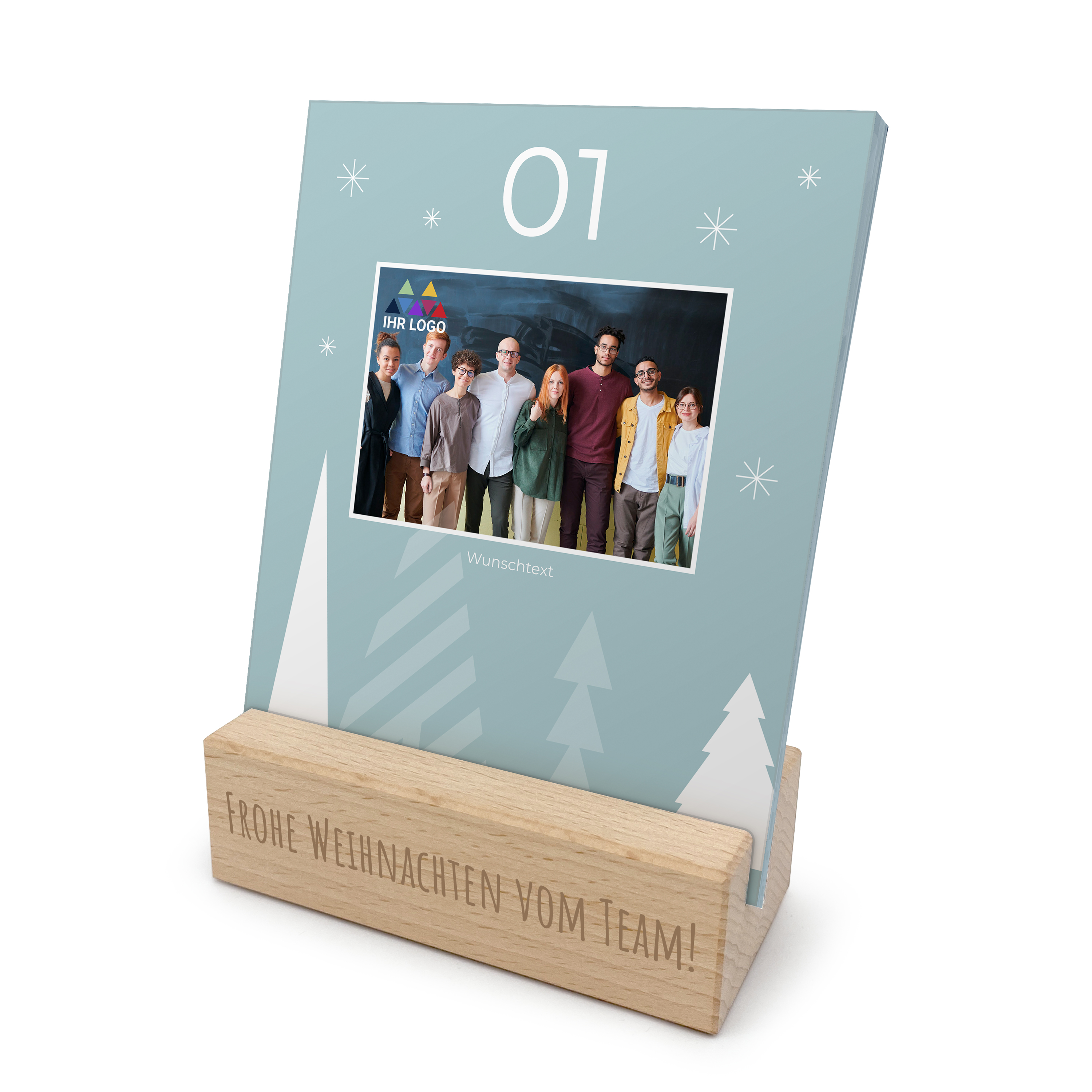 Adventskalender mit Holzaufsteller