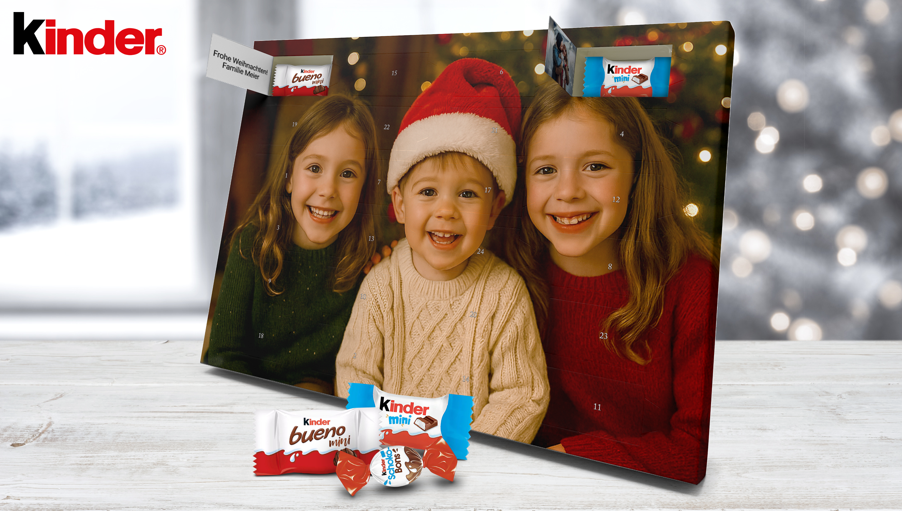 Personalisierter Foto-Adventskalender mit kinder® Schokolade
