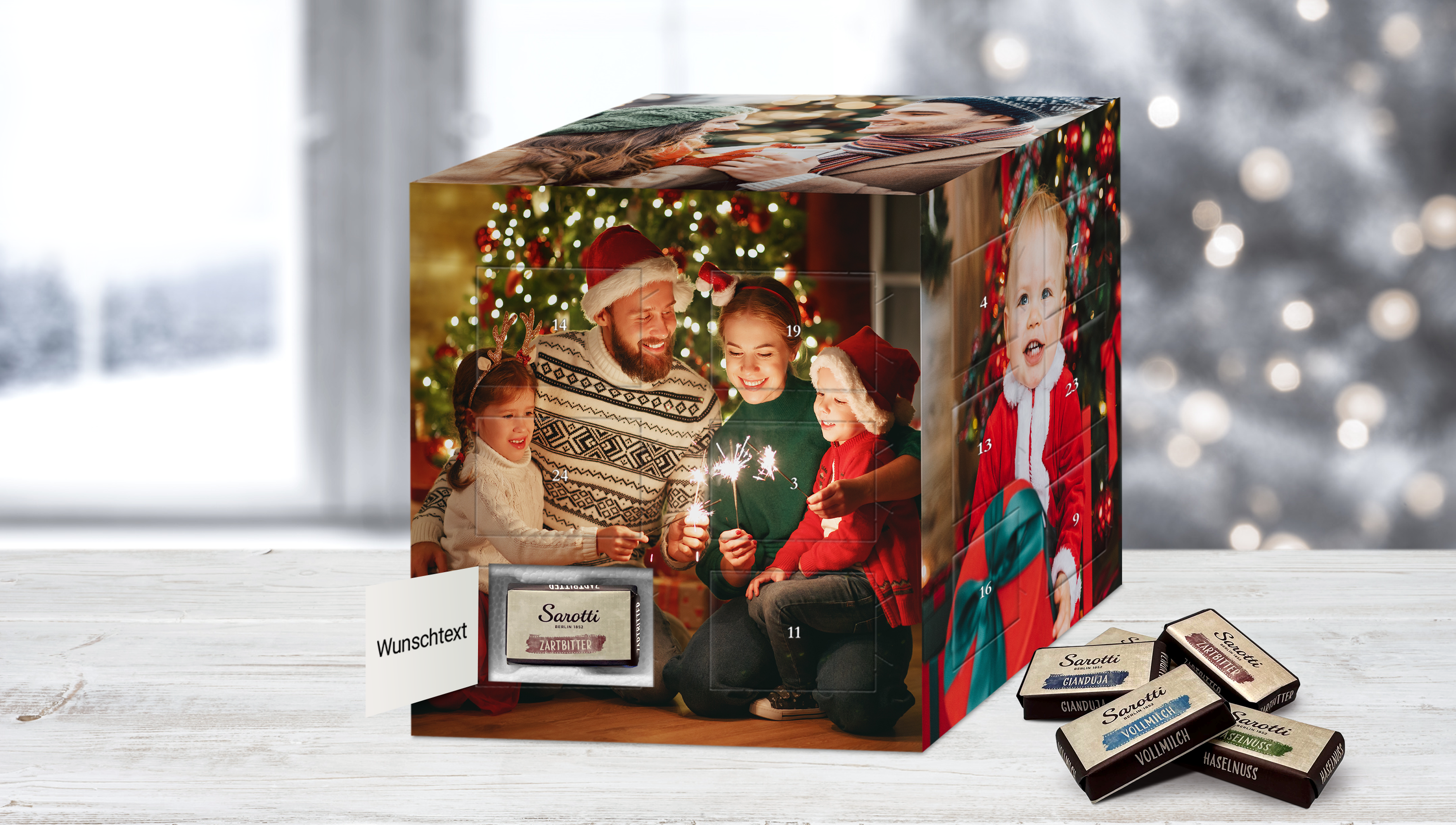 Würfel-Adventskalender bedrucken lassen