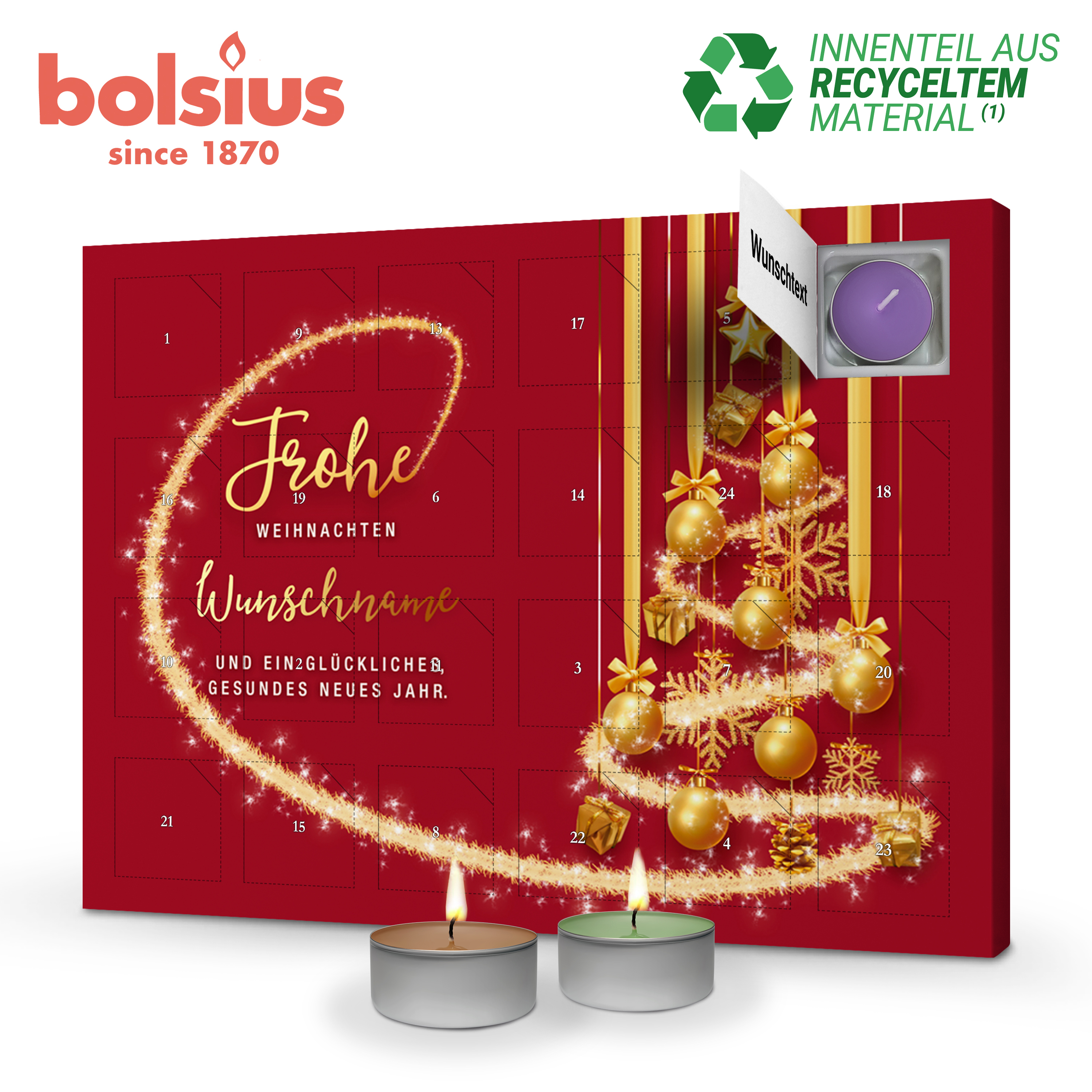 Duftkerzen-Adventskalender mit Namen