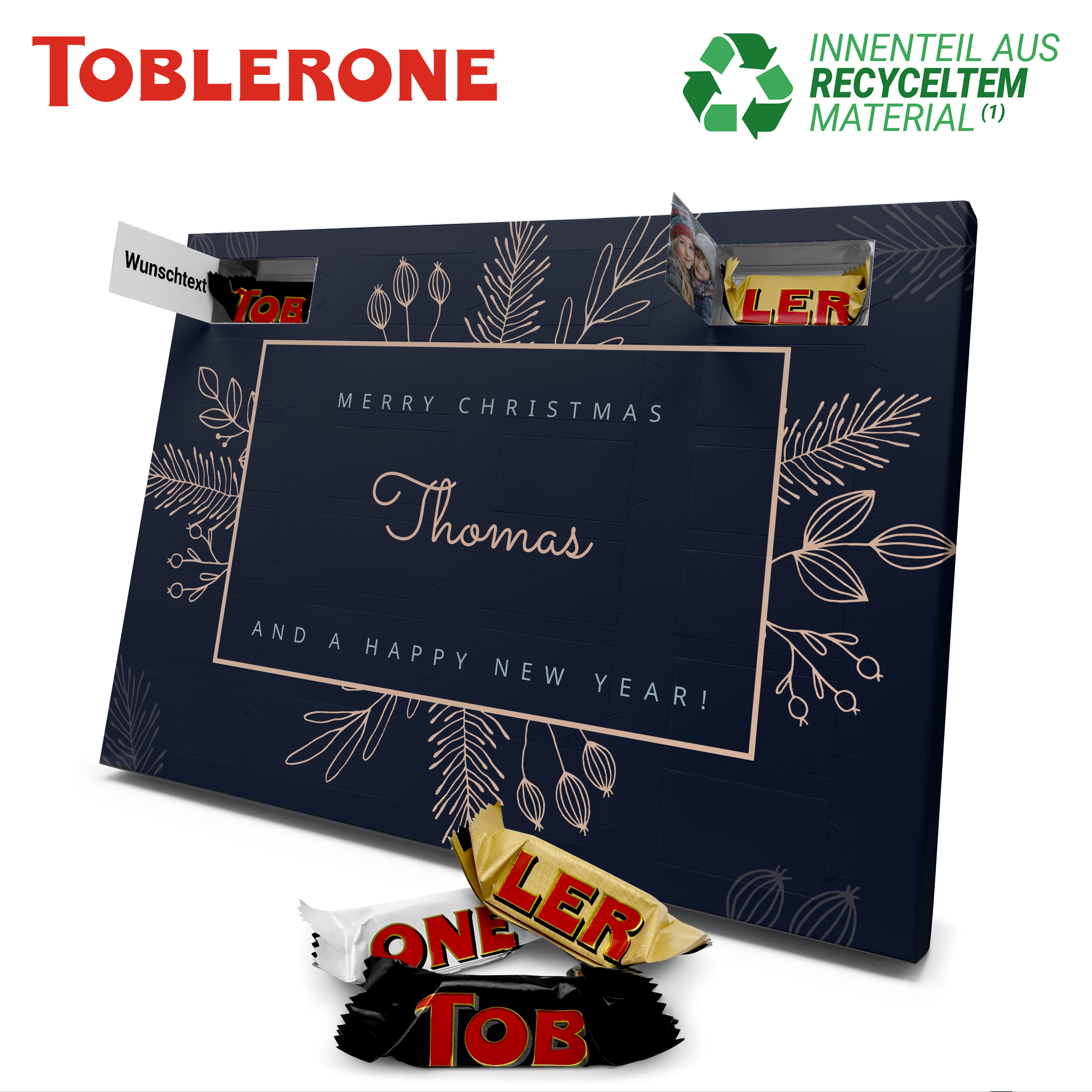 Toblerone Adventskalender mit Namen