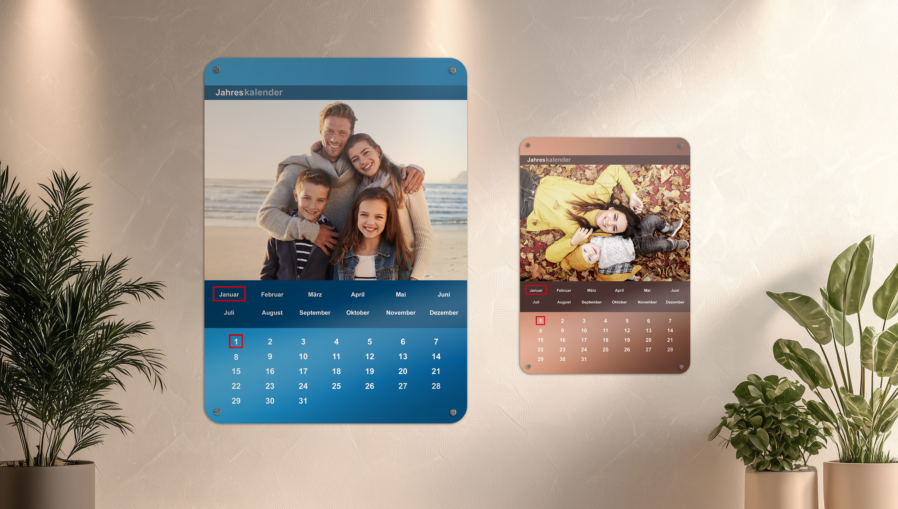 Personalisierter Fotokalender ohne Jahr und Wochentage