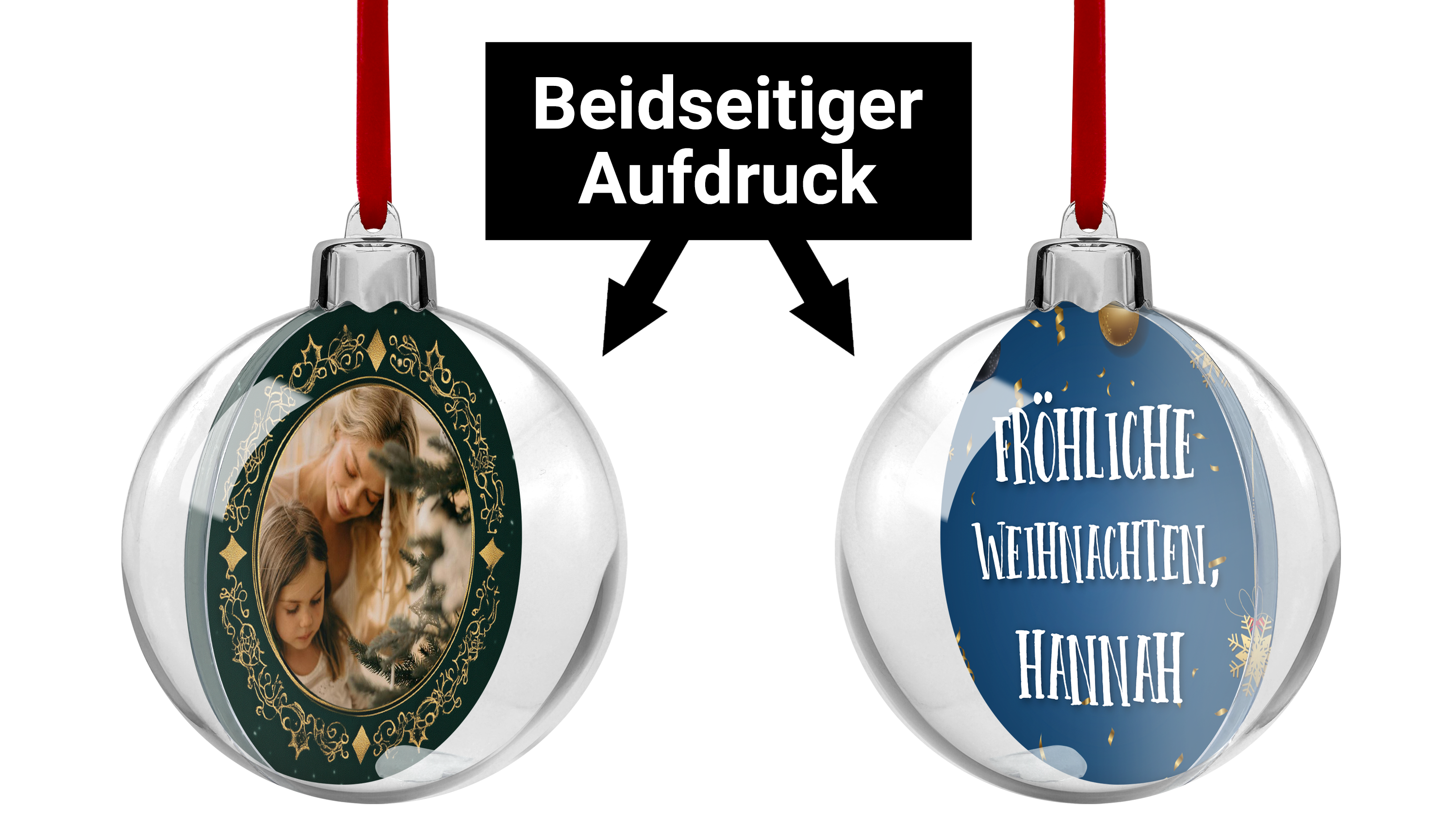 Weihnachtsschmuck personalisiert mit eigenem Foto